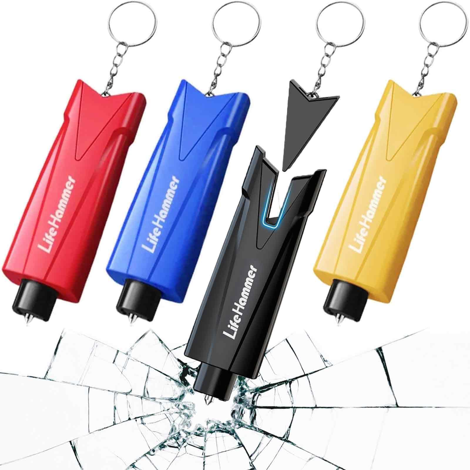 Tianher Nothammer Auto mit Gurtschneider, 4er Set Sicherheitshammer mit Gurtmesser, 2 In 1 Gurtschneider Notfallhammer, Notfallhammer Auto,Fensterbrecher Notfall Werkzeug fürs Bus KFZ Safety Angebot bei HelloDeals