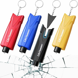 Tianher Nothammer Auto mit Gurtschneider, 4er Set Sicherheitshammer mit Gurtmesser, 2 In 1 Gurtschneider Notfallhammer, Notfallhammer Auto,Fensterbrecher Notfall Werkzeug fürs Bus KFZ Safety Angebot bei HelloDeals