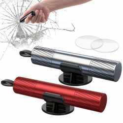 Amacoam Notfallhammer fürs Auto [2er Set] Nothammer mit Gurtschneider & gehärteten Spitzen Notfall Hammer Car Safety Hammer Fensterbrecher Notfall Werkzeug Autozubehör Sicherheitshammer fürs Auto Bus Silber + Rot Angebot bei HelloDeals