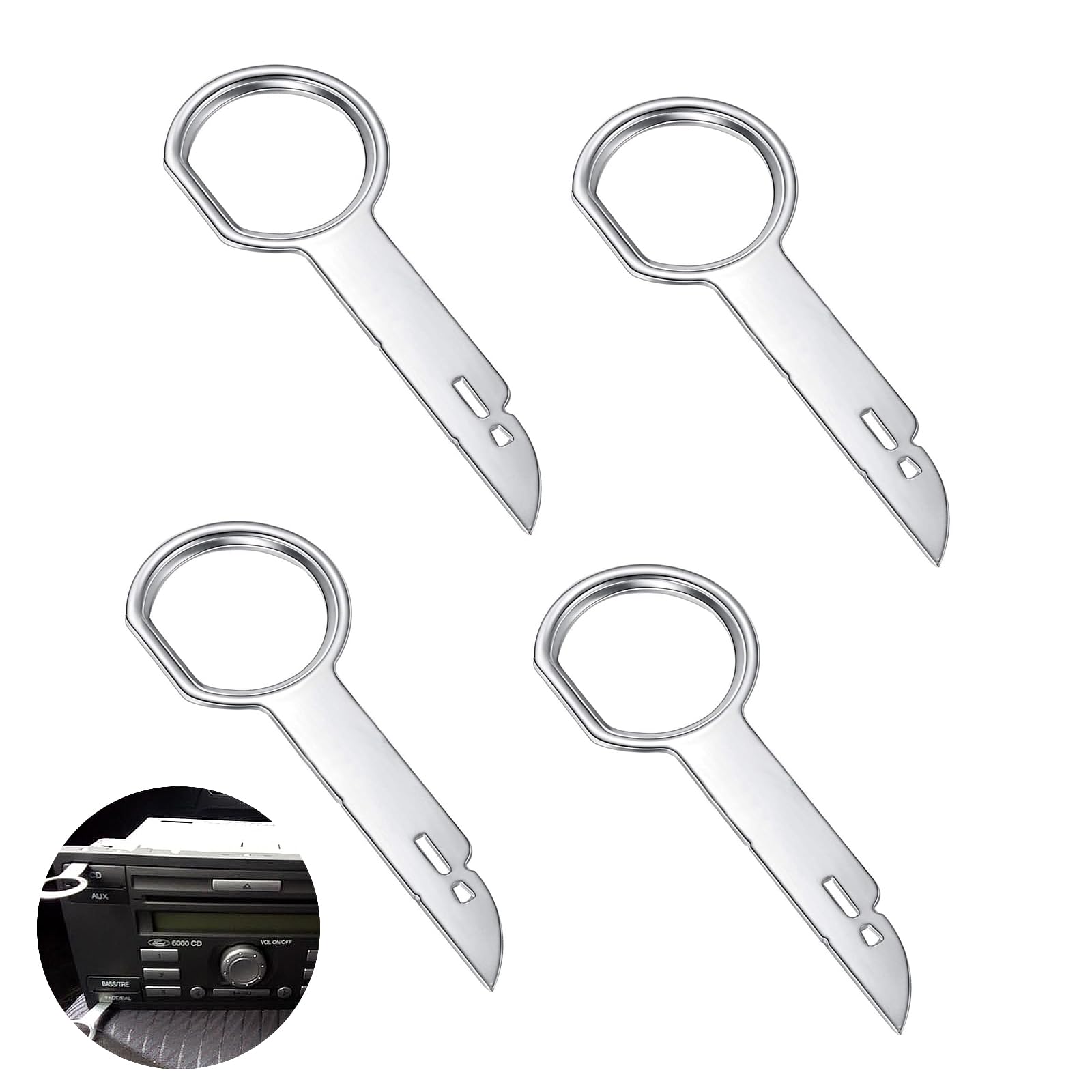 SSHUIKKAI 4 Stück Radio Ausbau Werkzeug Set, Autoradio Ausbauwerkzeug, Autoradio Entriegelungswerkzeug, Autoradio Werkzeug, Entriegelungsschlüssel, für Die Audio-Demontage Verschiedener Autos Angebot bei HelloDeals