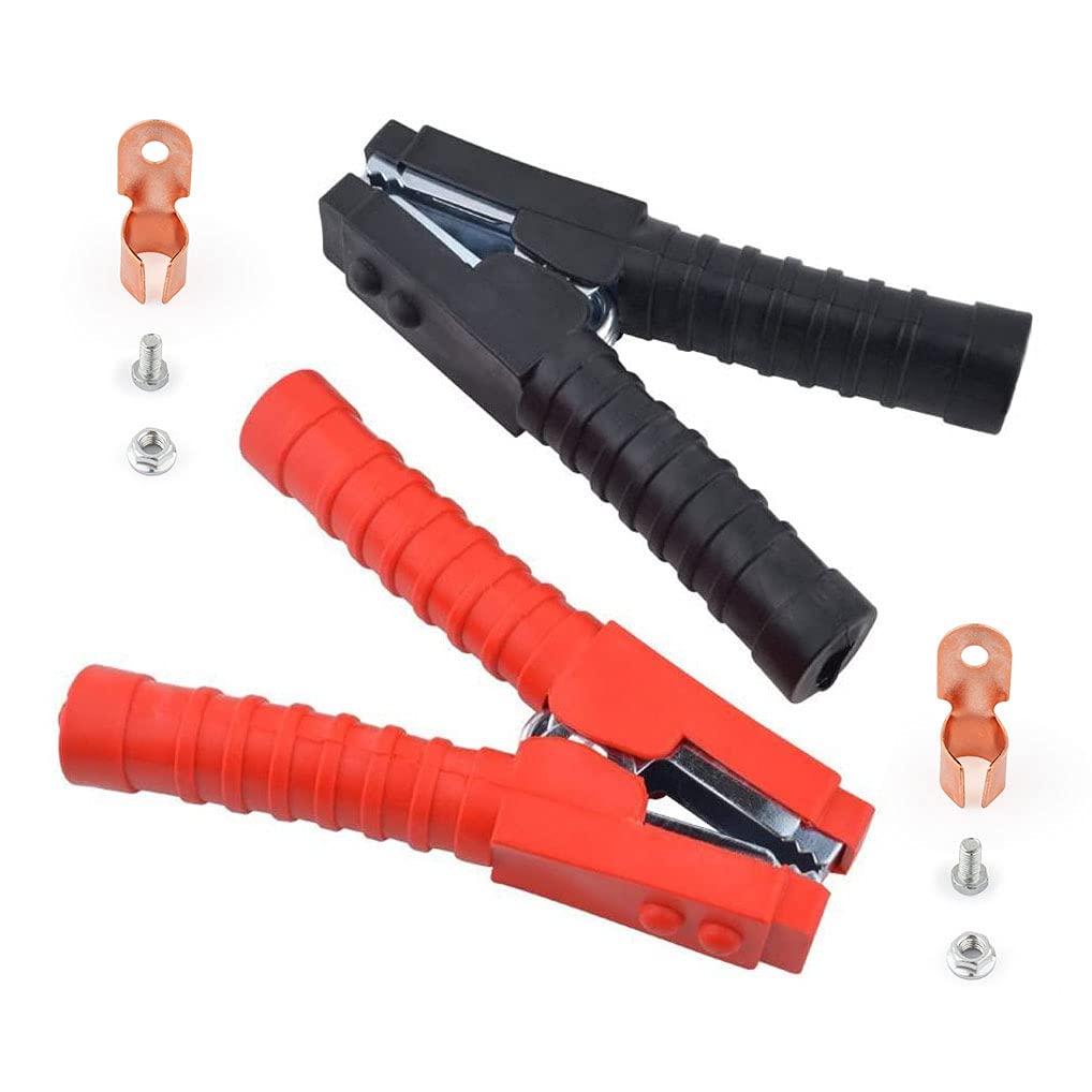 Gunpla 1 Paar Krokodilklemmen 600A isolierte Batterieklemmen Krokodil Klemmen Autobatterie Batterieladezange Batterie Zange Klemmen für Starthilfekabel Rot und Schwarz Angebot bei HelloDeals