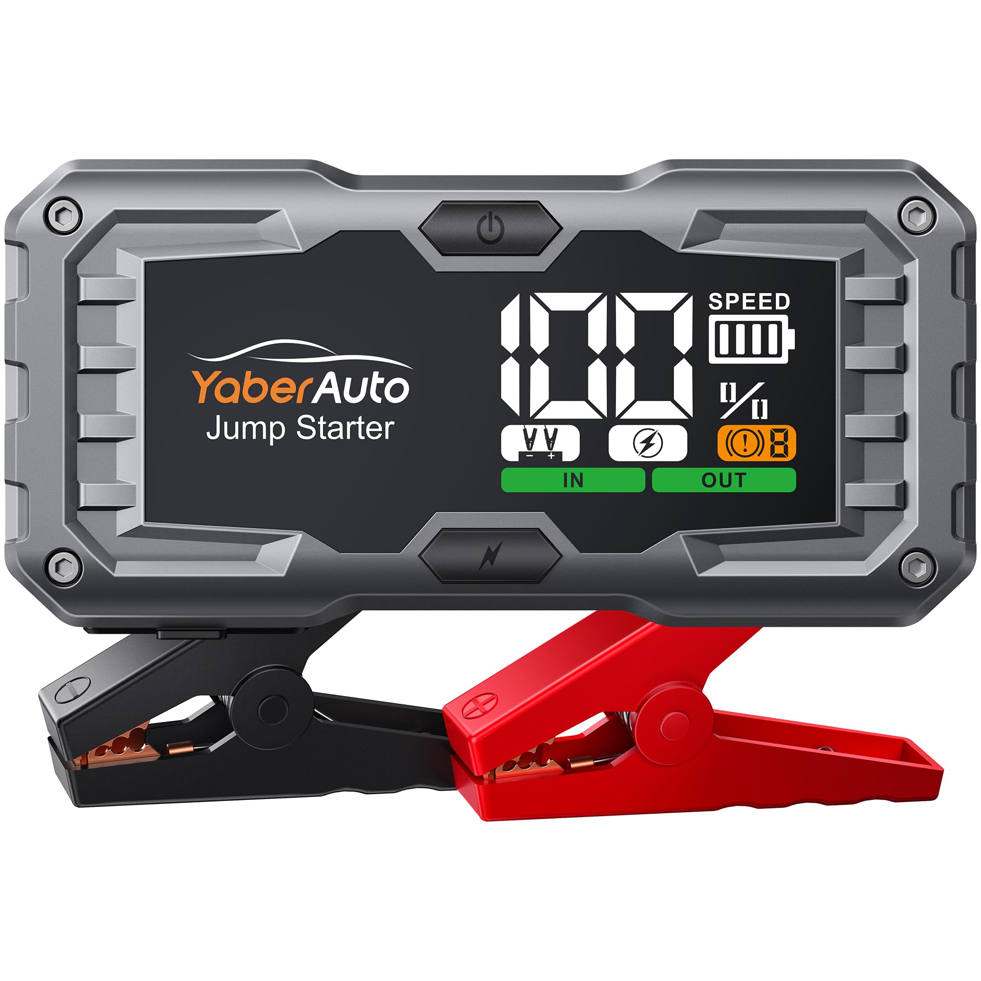 YaberAuto 6000A Starthilfe Powerbank, Auto Starthilfe Powerbank für Pkw (10.0L Benzin und 9.0 Diesel), 12V Tragbare Auto Starthilfe mit 3.3" LCD Bildschirm und 450 Lumen Notlicht, YA100 Angebot bei HelloDeals