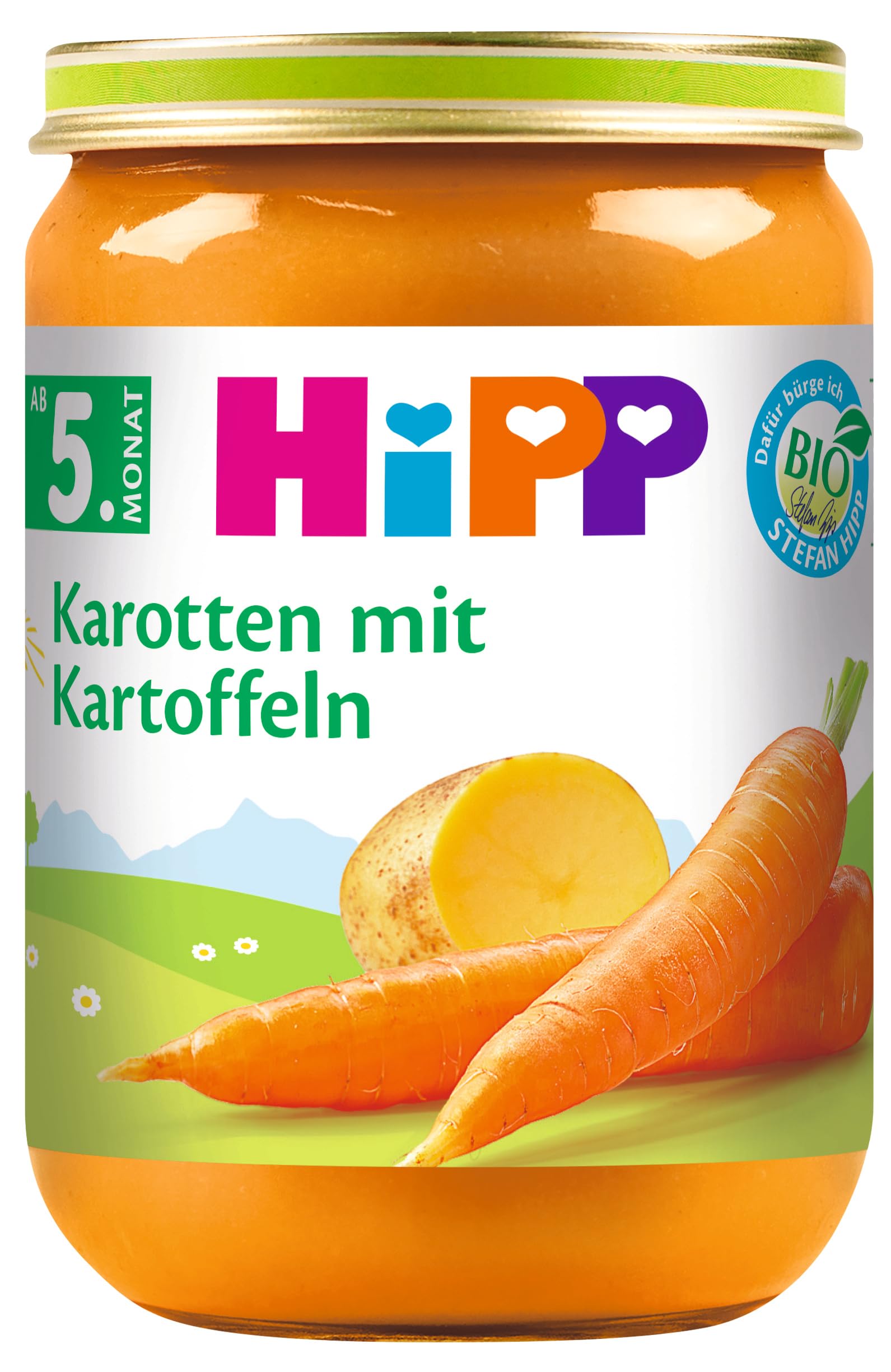 HiPP Bio Früh-Karotten mit Kartoffeln (6 x 190g), für Babys ab 5. Monat, ohne Salzzusatz, mit Omega-3, das Gemüse-Gläschen ideal zum Beikoststart, in bester Bio-Qualität Angebot bei HelloDeals