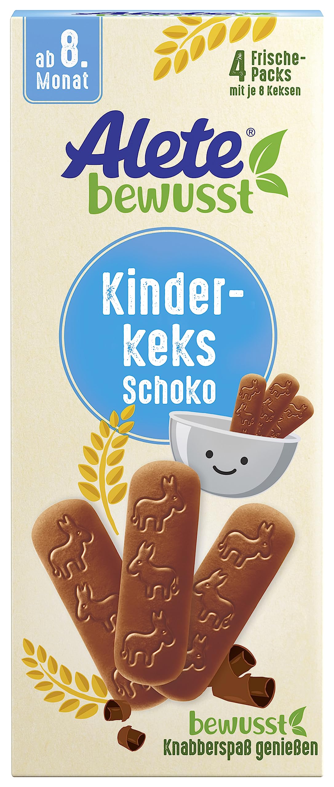 Alete bewusst Kinderkeks Schoko, ab dem 8. Monat, Butterkeks aus Weizen für Kinder, handlich verpackte Kekse als kleiner Snack, perfekt für unterwegs & zwischendurch, 1 x 180 g Einzel-Pack 1 x 180 g Angebot bei HelloDeals