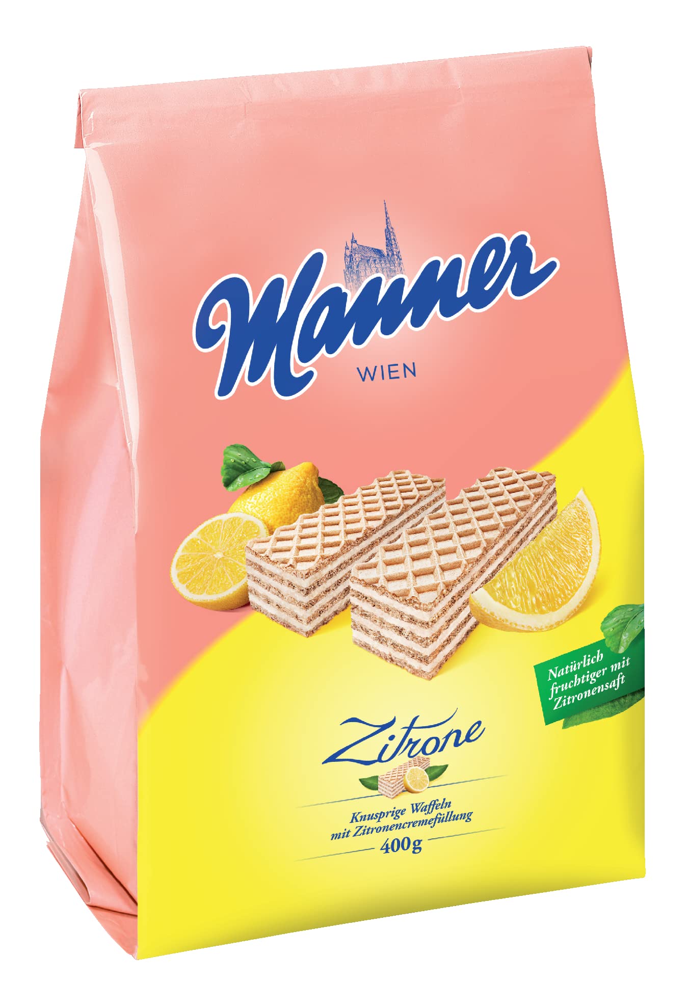 Manner Zitronen-Waffeln | vegane knusprige Waffeln mit Zitronencreme | 1er Pack (400 g) 400 g (1er Pack) Angebot bei HelloDeals