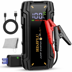 3000A UltraSafe Starthilfe Powerbank ，Portable Car Starter HDJFLU 3000A Jumper Starter (7.0L Petrol and 5.5L Diesel Engines), 12 V Car Battery Jumper Box with Smart Jumper Cables, LED Lights Angebot bei HelloDeals