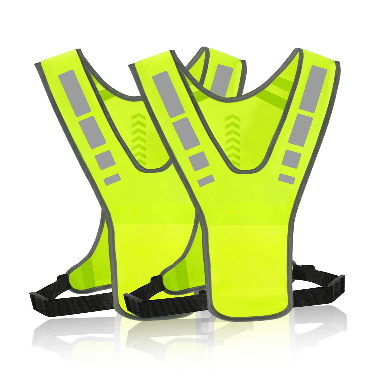 CAINCAY Reflektorweste 2 Stück Einstellbar Warnweste Leicht Sicherheitsweste Fahrrad, Reflektierende Weste Atmungsaktiv Laufweste Reflektoren Kleidung für Joggen Wandern Radfahren Angebot bei HelloDeals