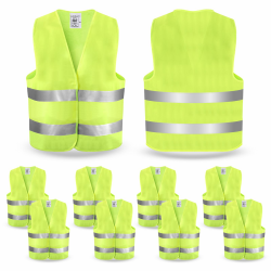 Warnwesten Auto - Warnweste Pannenweste, 10 Stück Warnwesten Neongelb Sicherheitsweste Westen Reflektierend Auto, KFZ Pannenhilfe, Waschbar, Warnwesten für Autofahrern Fahrern Arbeitskräften Angebot bei HelloDeals