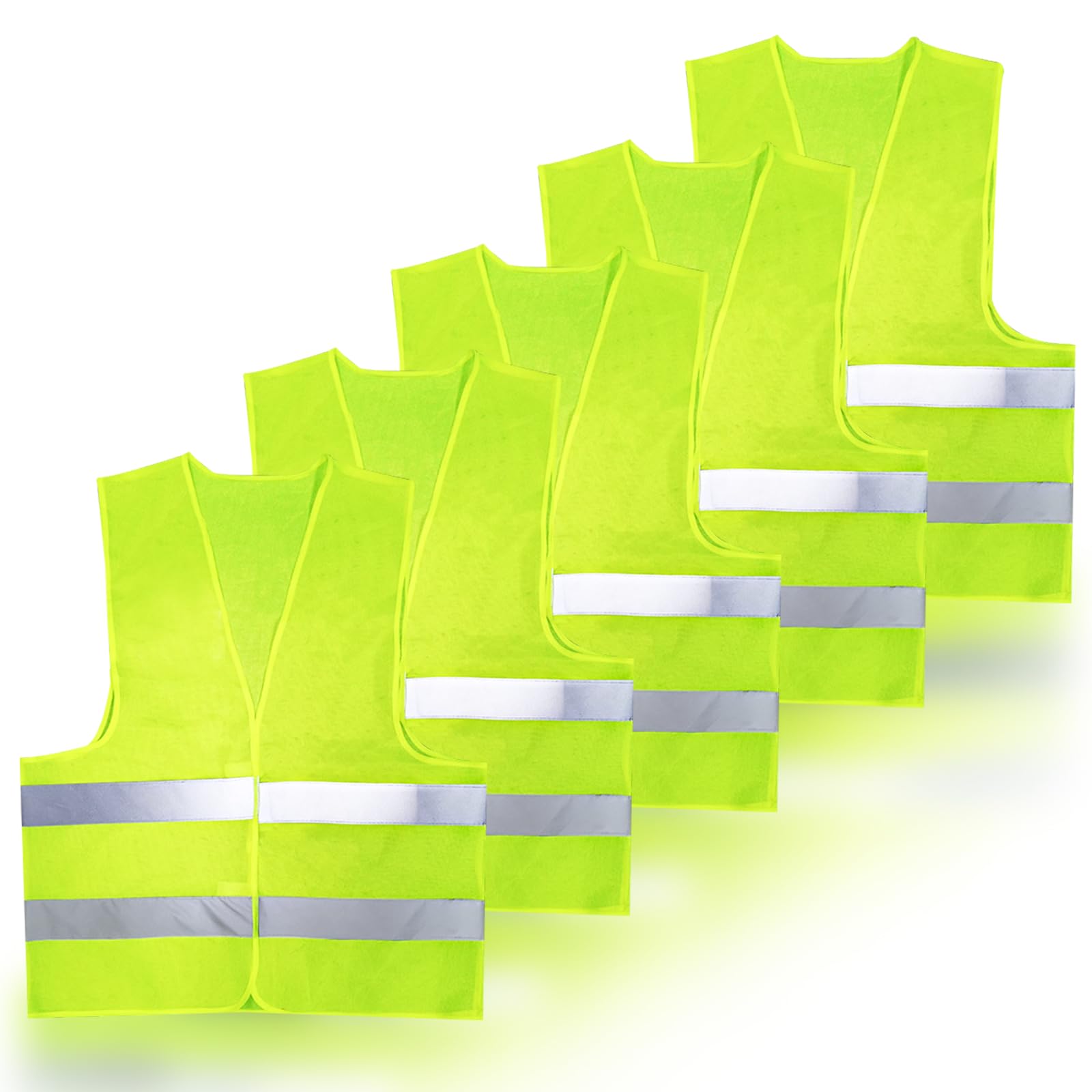 Zeripikfoasp 5 Stück Warnwesten Auto, Warnweste 360° Reflektierend Rundum mit Reflektorstreifen, Sicherheitsweste für Erwachsene, Sicherheitswesten Set, für Autofahrern Arbeitskräften Neongelb Angebot bei HelloDeals