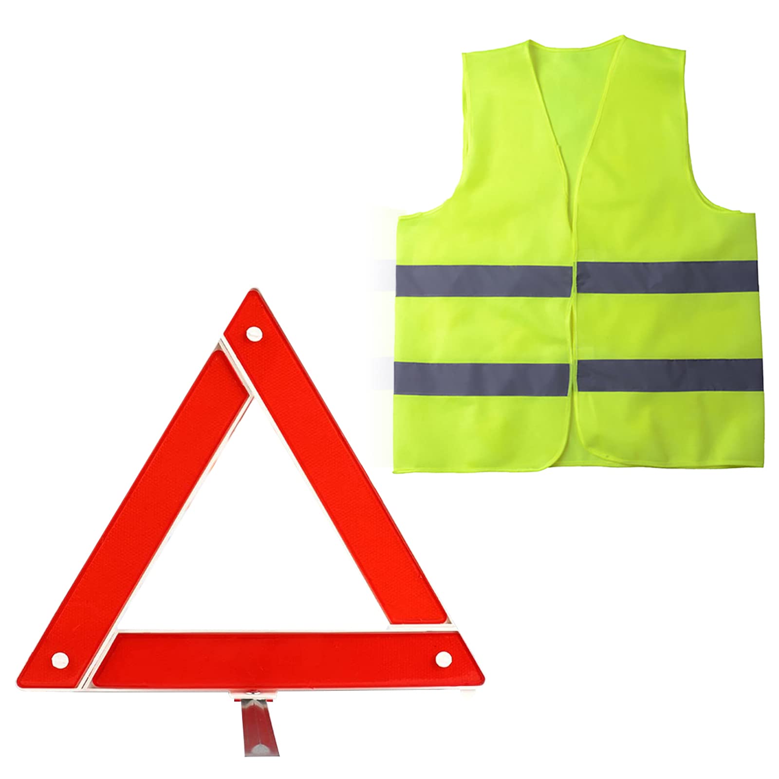 Ksvaye 2in1 Set Warnweste und Warndreieck Auto Pannendreieck 360 Grad Reflektierend Warndreieck Kfz Notfalldreieck Faltbar Platzsparend Stabil mit Aufbewahrungskoffer Angebot bei HelloDeals