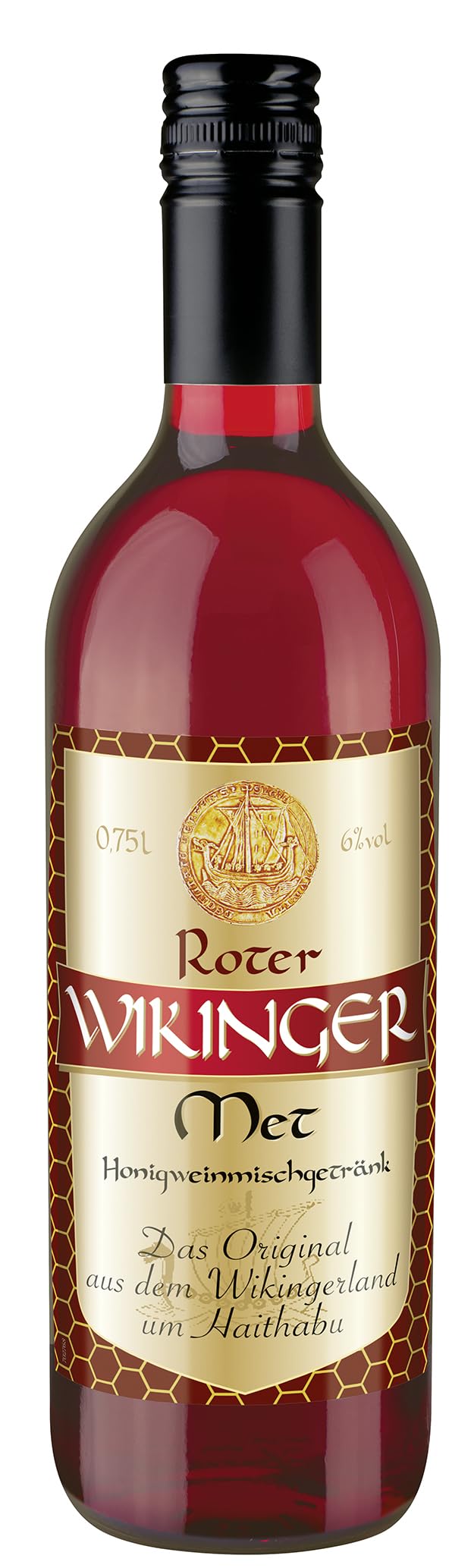Roter Wikinger Met (0,75l) – Roter Met Honigwein aus dem Wikingerland – Fruchtig-aromatischer Honigmet mit Kirschsaft – Ideal pur, als Aperitif oder Heißgetränk – 6 % Vol 0.75 l Roter Met Glasflasche Angebot bei HelloDeals