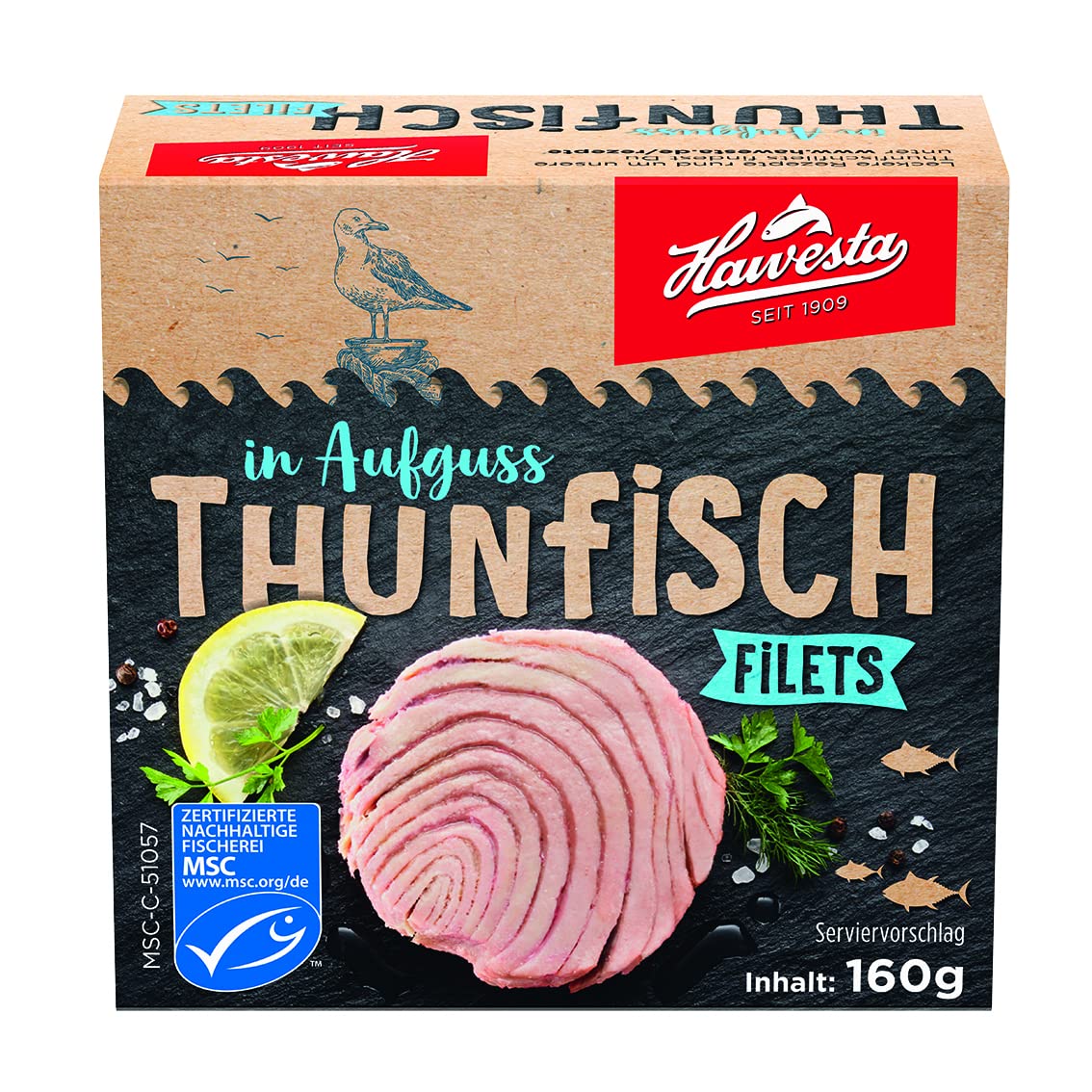 Hawesta MSC Thunfisch Filets in Aufguss 160g Angebot bei HelloDeals