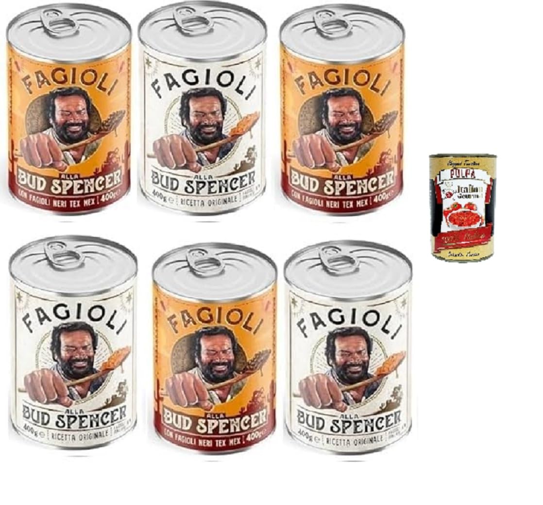 Fagioli alla Bud Spencer Testpaket Tex Mex und Borlotti, Bud Power- Bud-Spencer-Tex Mex Bohnen fertig zum Probieren 6 x 400gr + Italian Gourmet polpa 400g Angebot bei HelloDeals