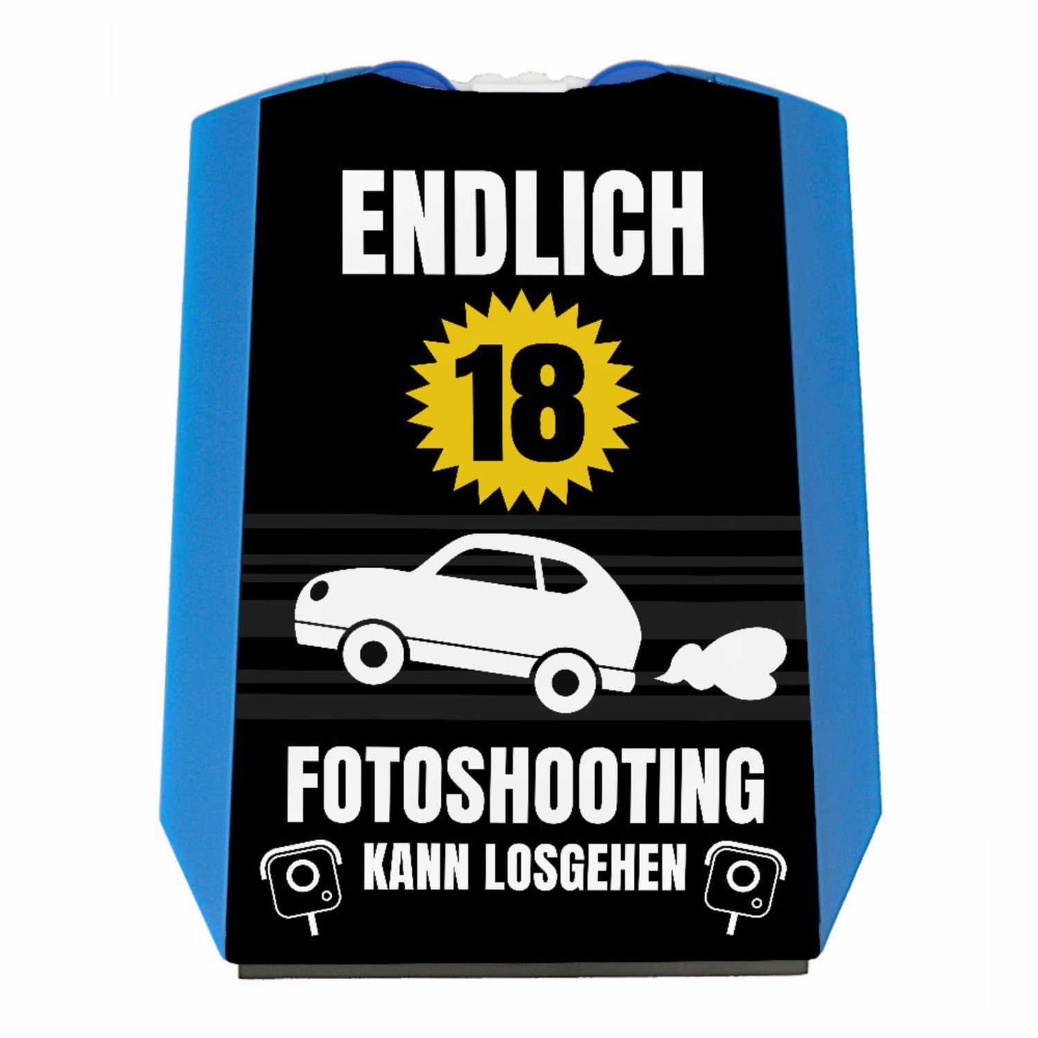speecheese Endlich 18 Parkscheibe mit Spruch Fotoshooting kann losgehen Jetzt Volljährig Fahranfänger - Lustiges Geburtstagsgeschenk Witziges Auto Gadget Blitzer Angebot bei HelloDeals