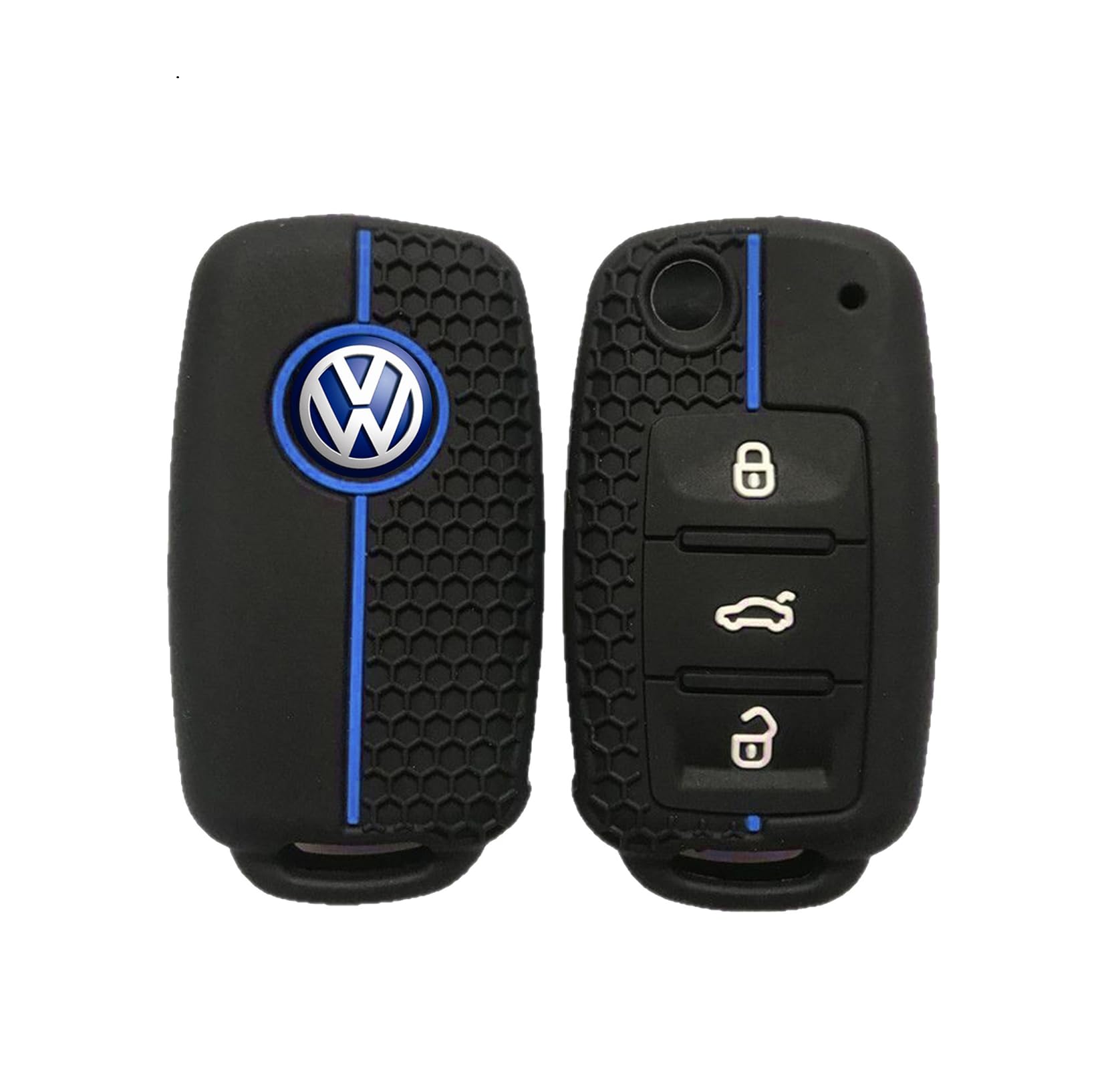 Batheidon autoschlüssel hülle für vw, für Skoda schlüsselhülle, für seat Ibiza schlüsselhülle, autoschlüssel hülle für vw Polo 9n und 6r, Dekohülle für Autoschlüssel (Schwarze Blaue) Angebot bei HelloDeals