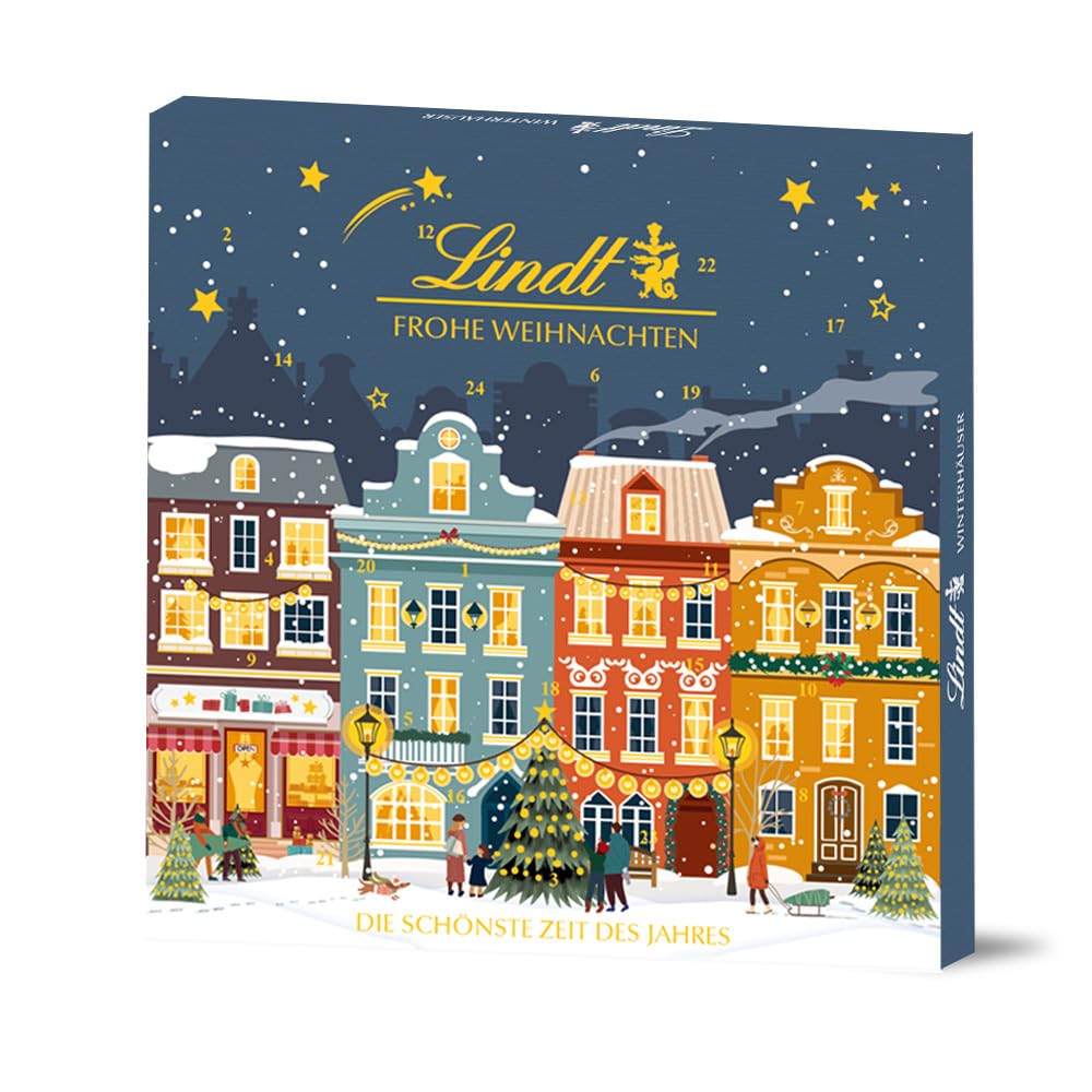 Lindt Schokolade | Winterhäuser Adventskalender 2025 | 153g | festlicher Kalender mit 24 Klassikern von Lindt | Schokoladen-Geschenk zu Weihnachten Angebot bei HelloDeals