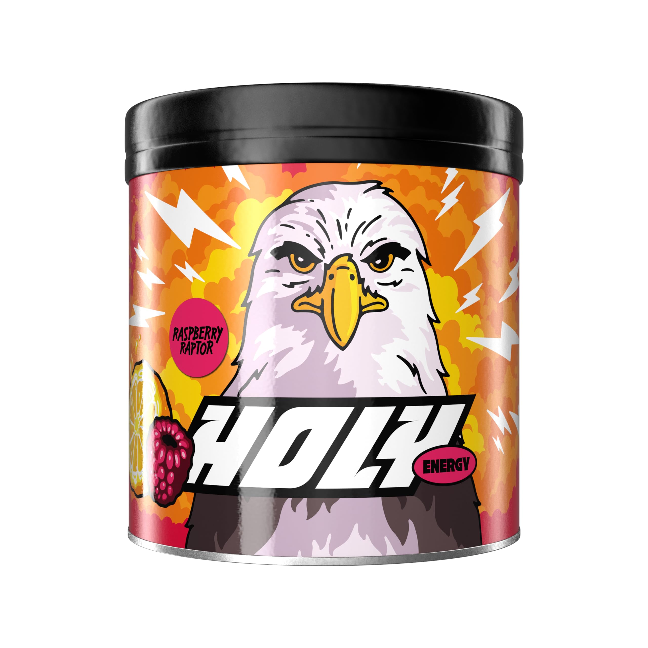 HOLY Energy ‘Raspberry Raptor’ Booster mit Himbeer & Yuzu Geschmack - 50 Portionen mit NewCaff & Grüntee Extrakt - Energydrink in Pulverform - Vegan mit 100% natürlichen Fruchtaromen Angebot bei HelloDeals