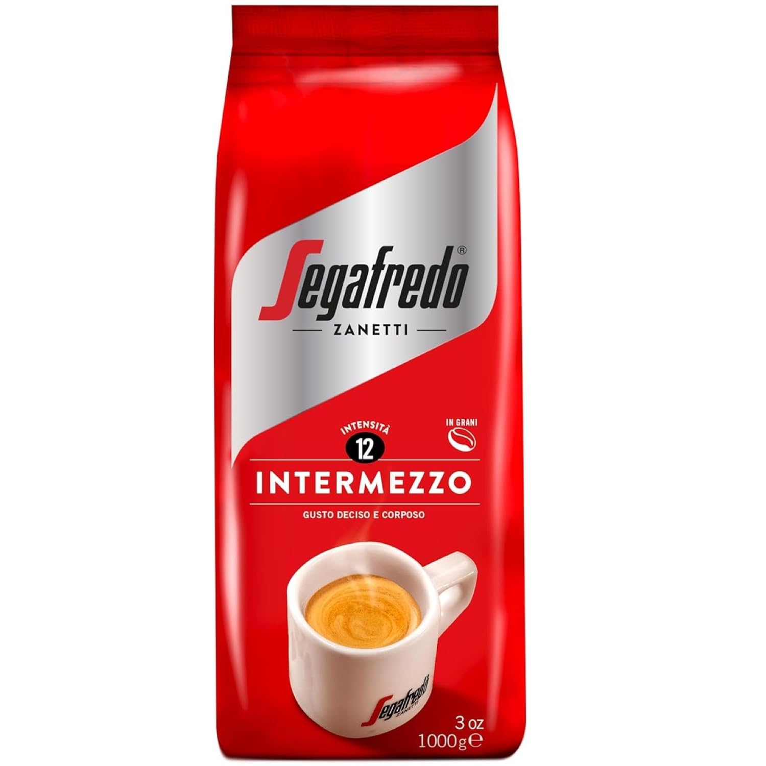 Segafredo Zanetti Intermezzo - Ganze Bohne (1 kg Packung) - Geeignet für alle italienischen Kaffeespezialitäten - Kaffeebohnen mit mittlerer Röstung, stark und vollmundig im Geschmack Intermezzo - Intensität 12 Angebot bei HelloDeals