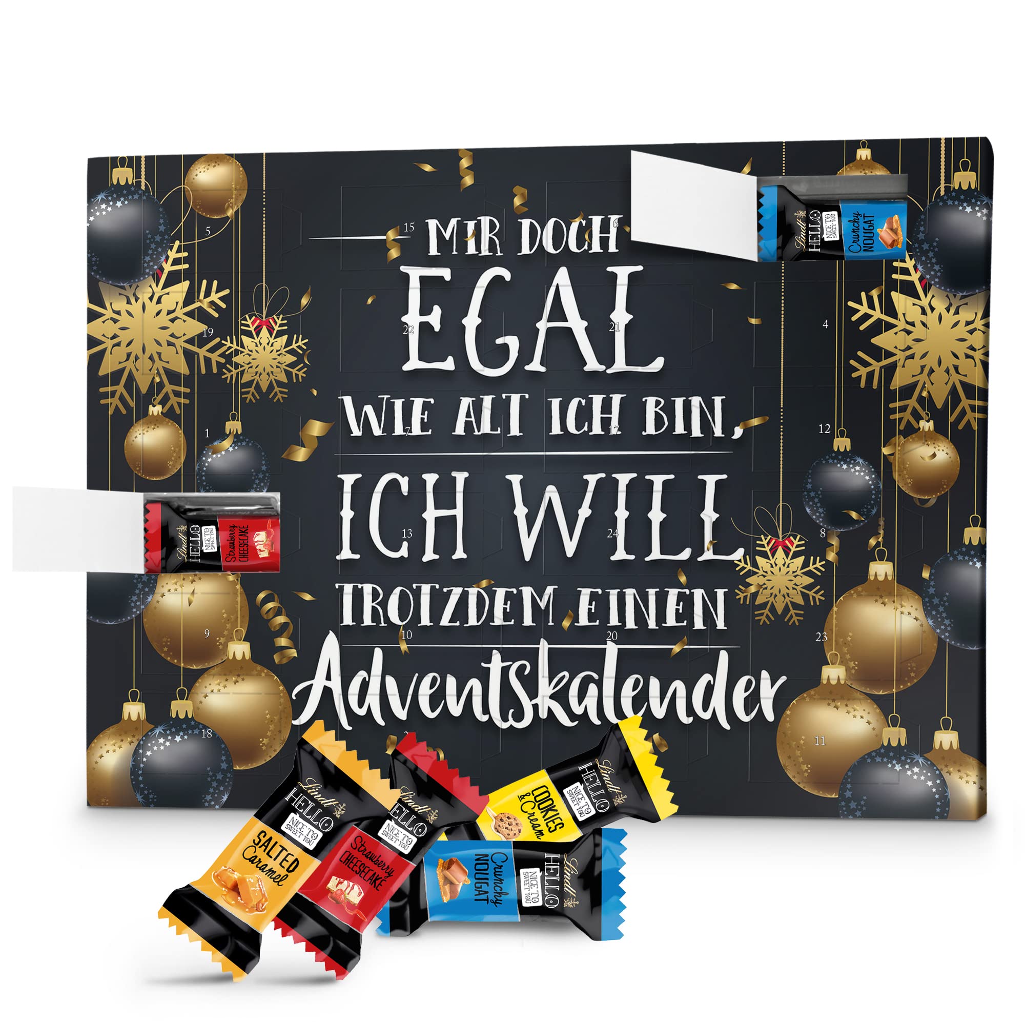 printplanet - Lindt Hello Adventskalender mit Spruch und Füllung in 4 Sorten - Mir doch Egal wie alt ich Bin, ich Will trotzdem einen Adventskalender - 2025 HELLO Lindt Mir doch Egal wie alt ich bin… Angebot bei HelloDeals