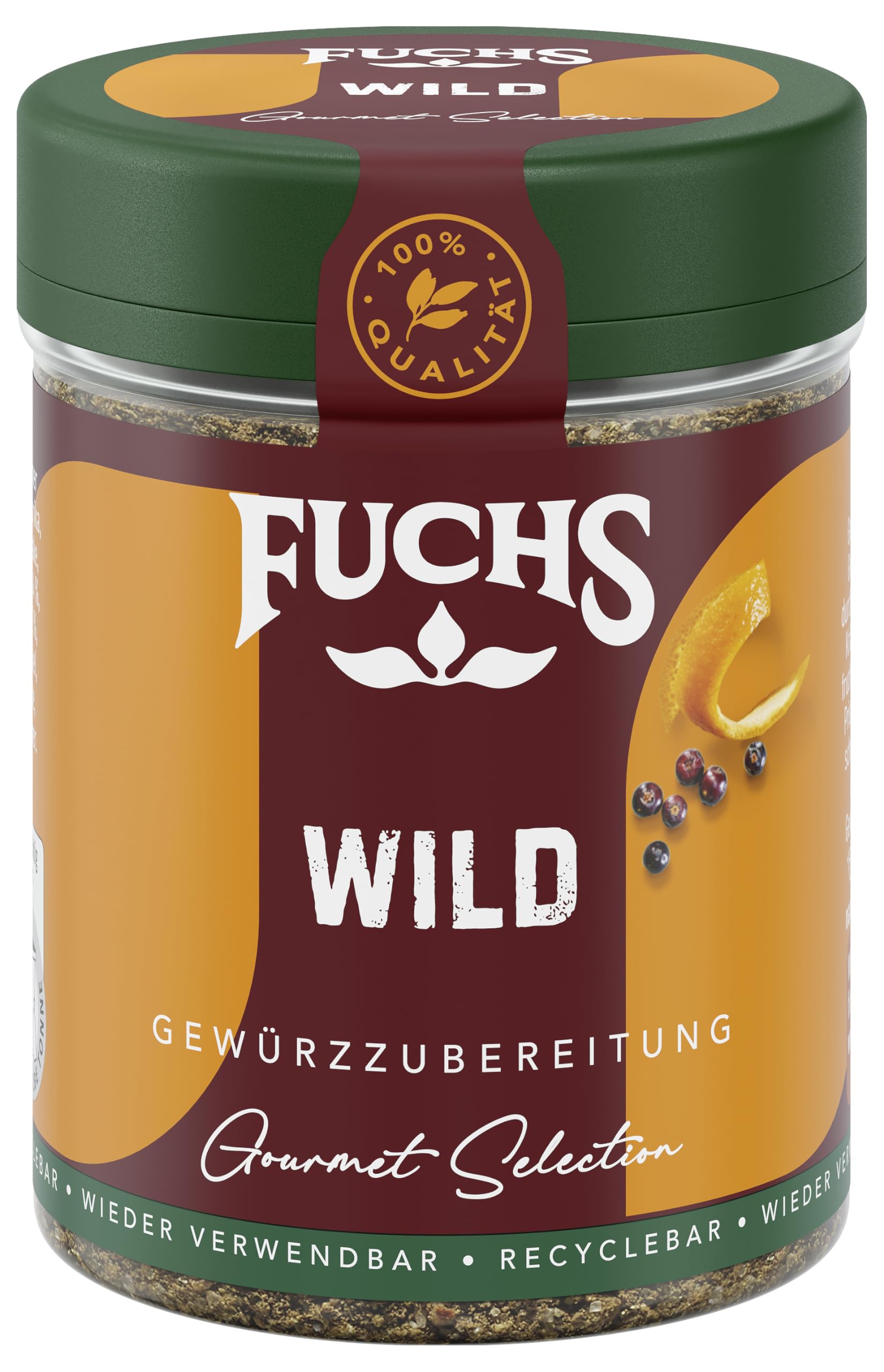 Fuchs Gewürze Gourmet Selection Klassisch/Heimisch – Wild Gewürzsalz, nachfüllbares Wild Gewürz, Salz zum Würzen von Wild, Saucen & Co, vegan, 80 g Angebot bei HelloDeals