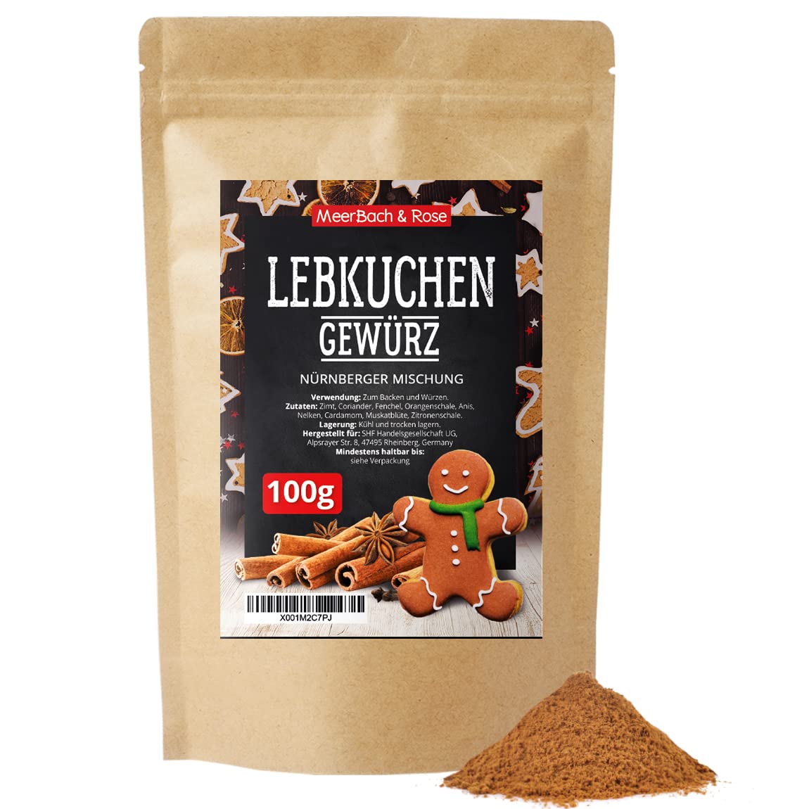 MeerBach & Rose Lebkuchengewürz 100g, Lebkuchen Gewürz zum Backen von Lebkuchen, Spekulatius, Pfefferkuchen, Honigkuchen, Keksen und weihnachtlichem Gebäck, Lebkuchengewürzmischung, Weihnachtsgewürz Lebkuchengewürz 100 g (1er Pack) Angebot bei HelloDeals
