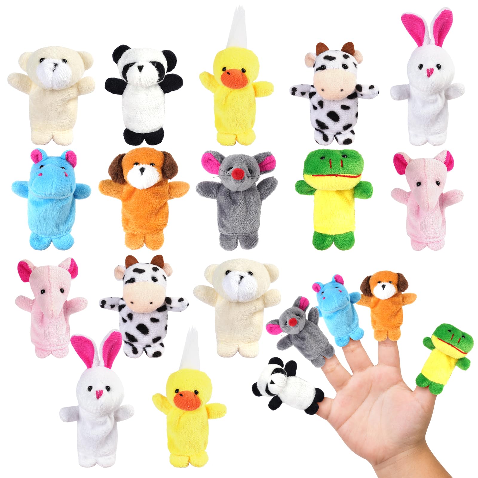 Ainiv 20 Stück Fingerpuppen, Baby Mitgebsel Kindergeburtstag Finger Plüschtier Set, Jungen und Mädchen Geschenke für Weihnachten Ostern und Kinderparty, Kleines Geschenk für Kinder Angebot bei HelloDeals