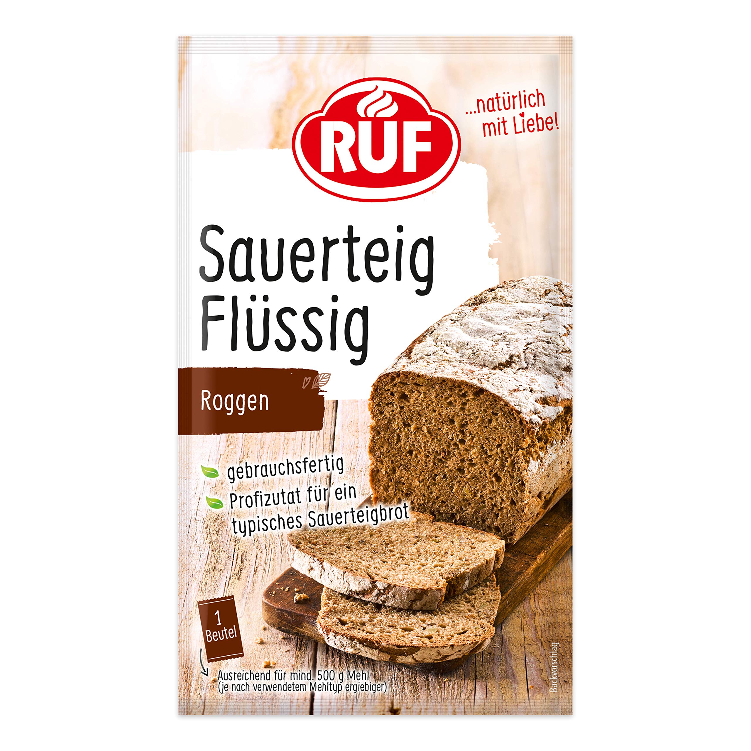 RUF Roggensauerteig flüssig, Sauerteigextrakt für Brot & Brötchen, Sauerteigbrot Backzubehör für Roggenbrot und Vollkornbrot, 1x70g flüssig 70 g (1er Pack) Angebot bei HelloDeals