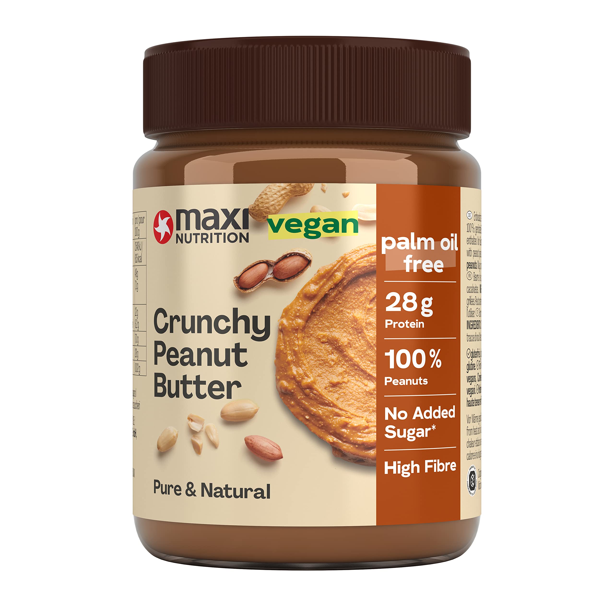 MaxiNutrition Crunchy Peanut Butter, 350g, 100% Erdnüsse, ohne Zucker, mit 28g Protein, ohne Palmöl 350 g (1er Pack) Angebot bei HelloDeals