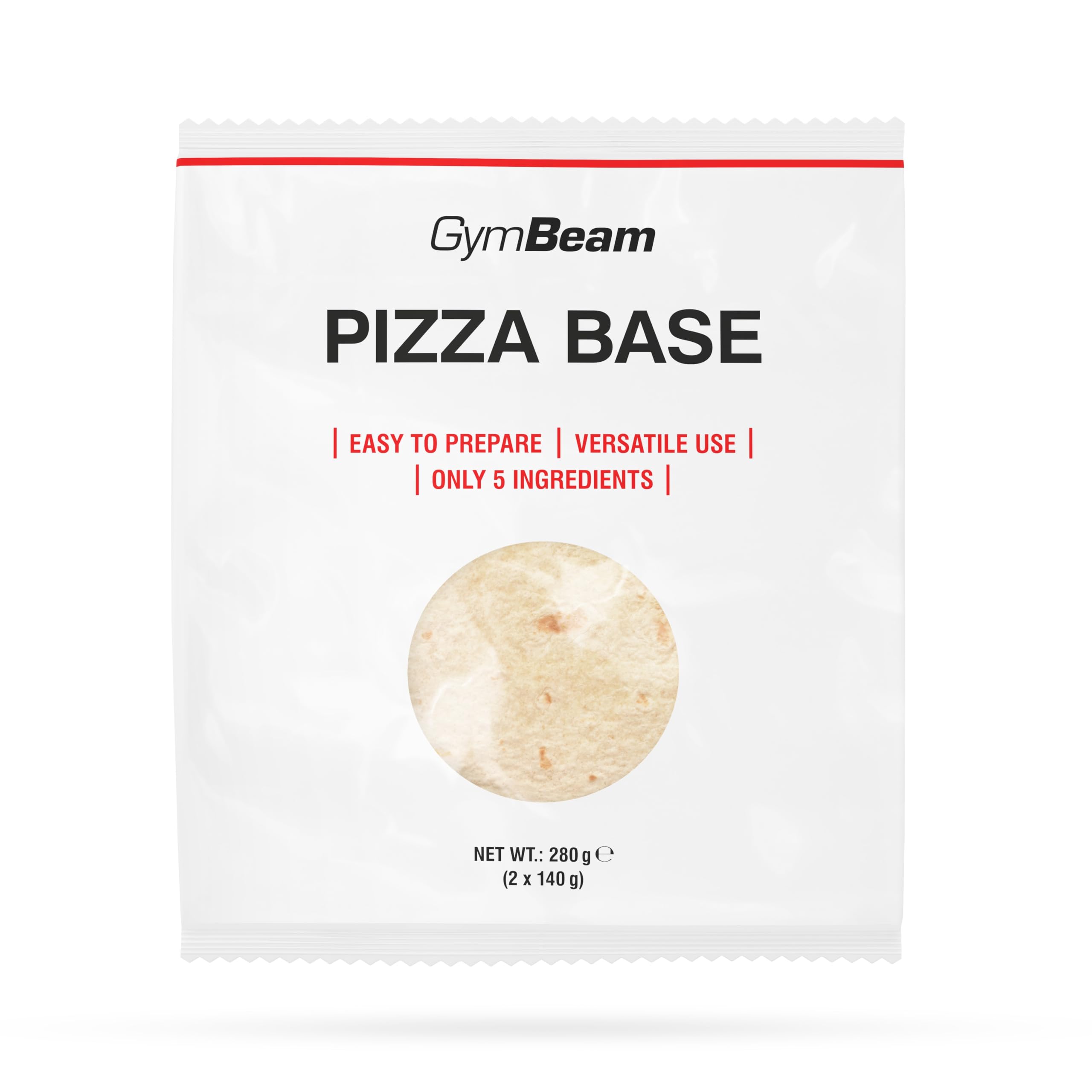 GymBeam Pizzateig - Pizza Boden für selbstgemachte Pizza, Zeitersparnis & Vielseitigkeit, 5 Zutaten, 7 Min Zubereitung, saftig mit Olivenöl, authentische Pizza Base, Ø 26cm, vegan, 280 g Angebot bei HelloDeals