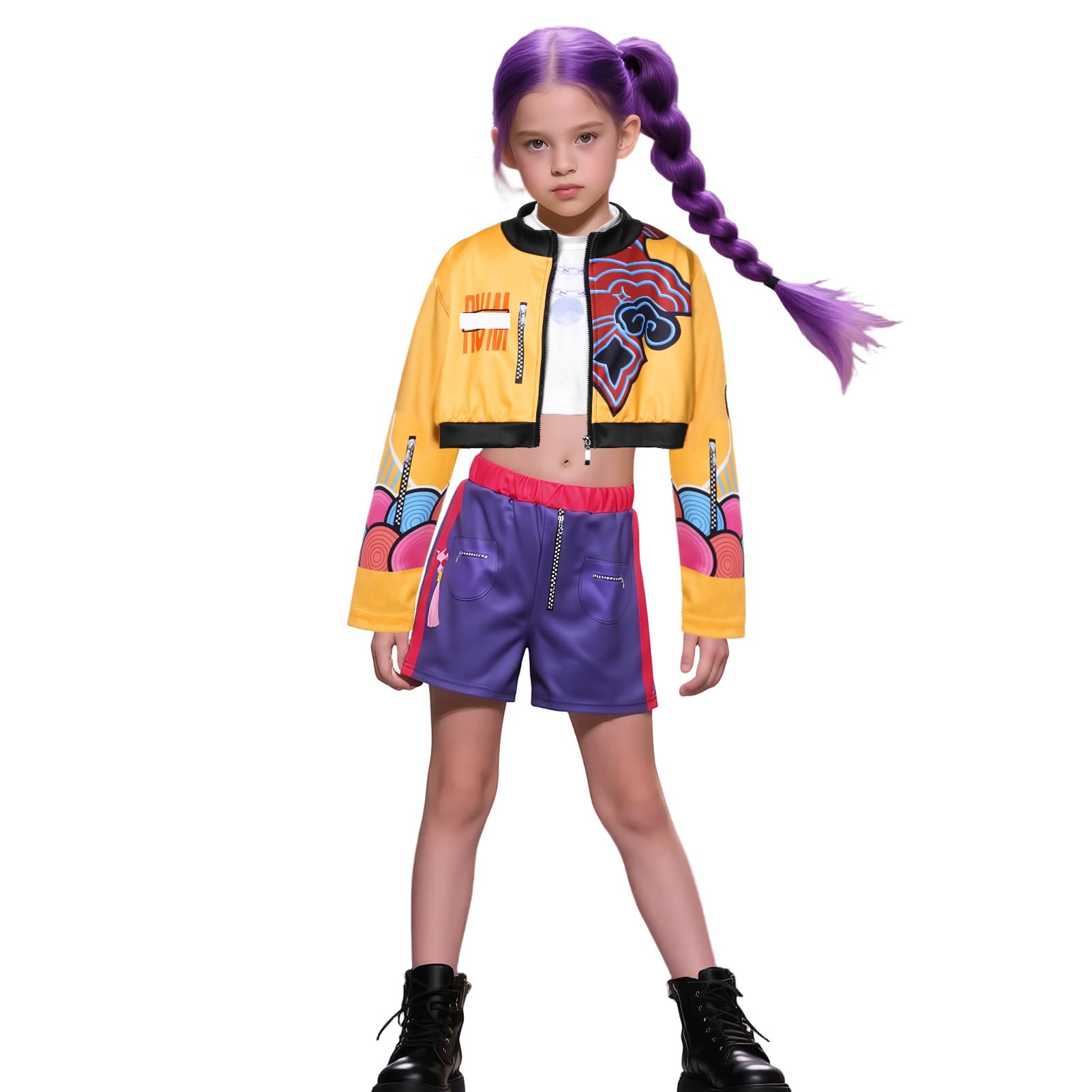 SERTAS Pop Sänger Kostüm für Kinder, Cosplay Idol BüHne Rollenspiel Outfits Halloween Dress Up für MäDchen A 130 Angebot bei HelloDeals