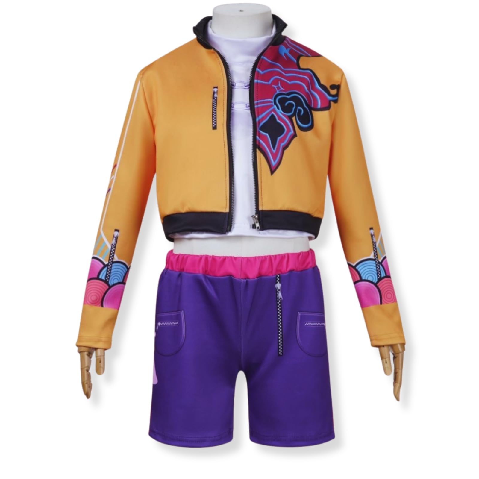 Yigoo Korea Pop singer Kostüm Kinder, Pop Star Cosplay Costume Outfit Mädchen, Anime Jäger Popsänger Idol Bühnenuniform Verkleidung für Karneval Halloween Party 130 H708-1 Angebot bei HelloDeals