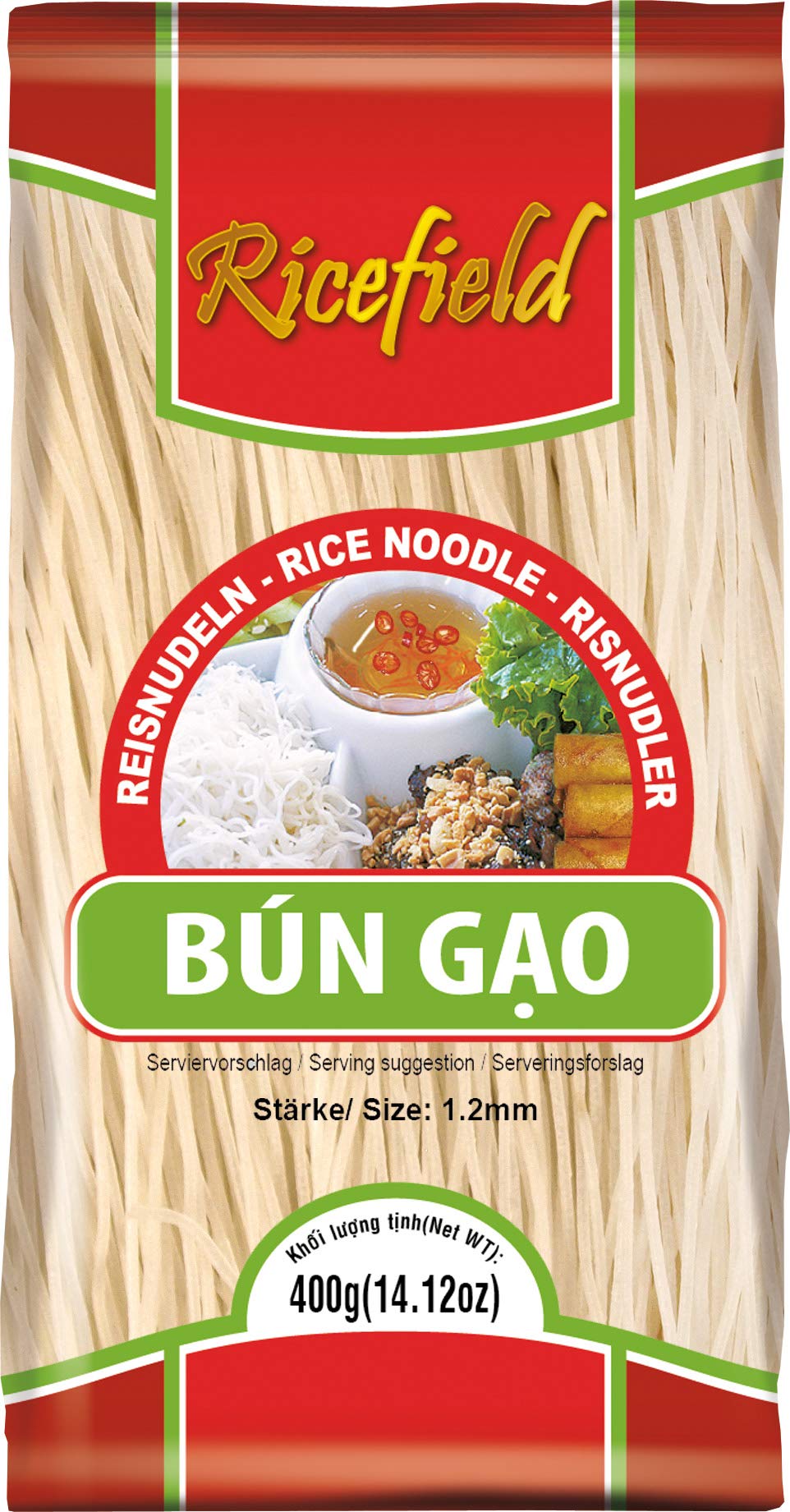 Ricefield Reisnudeln, Vermicelli, 1.2 mm, Bun Gao (1 x 400 g) 1 400 g (1er Pack) Angebot bei HelloDeals