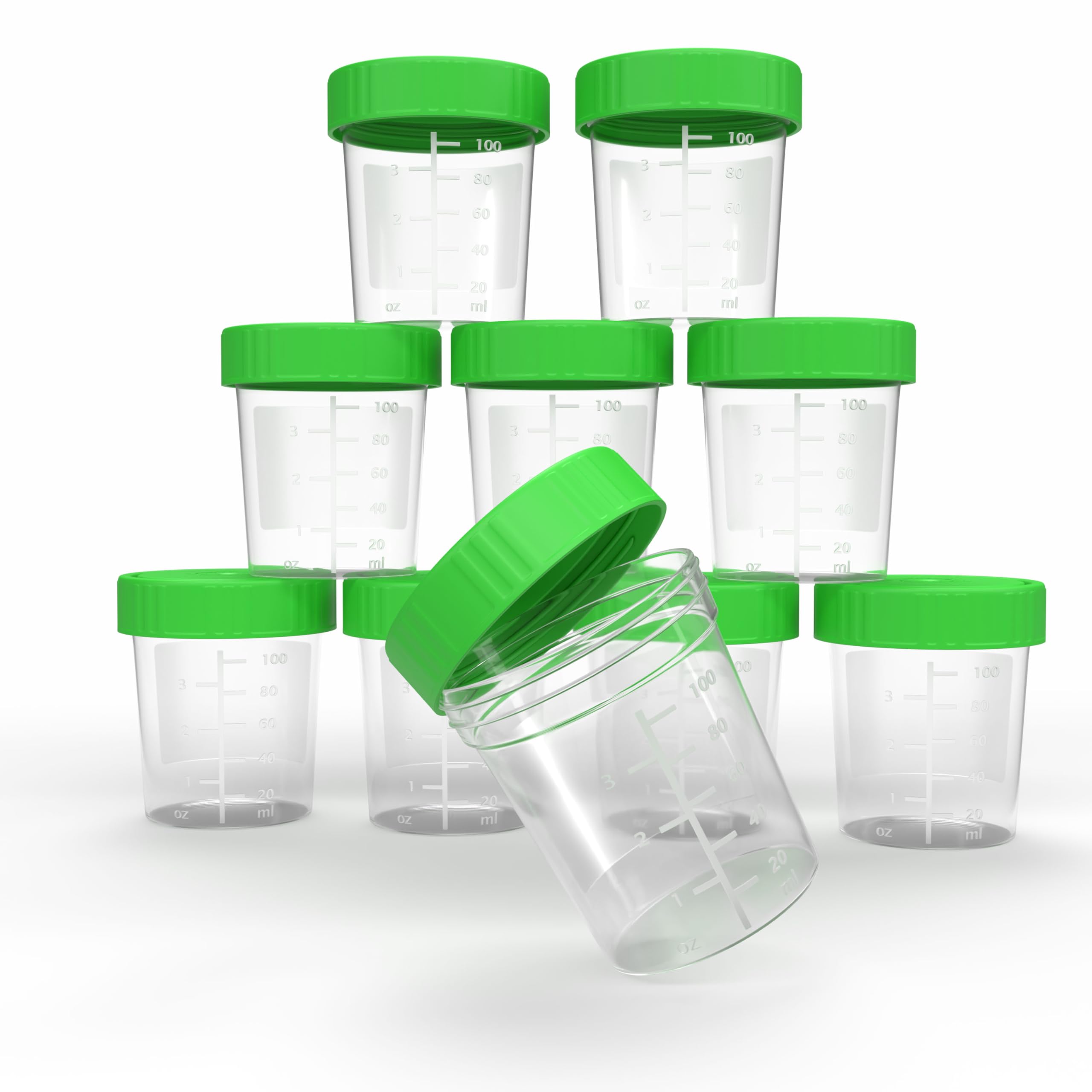 Horn Medical Urinbecher/Probenbecher mit Schraubverschluss 125ml Fassungsvermögen, Maßtabelle bis 100ml/3oz, beschriftbar (10Stk) Angebot bei HelloDeals