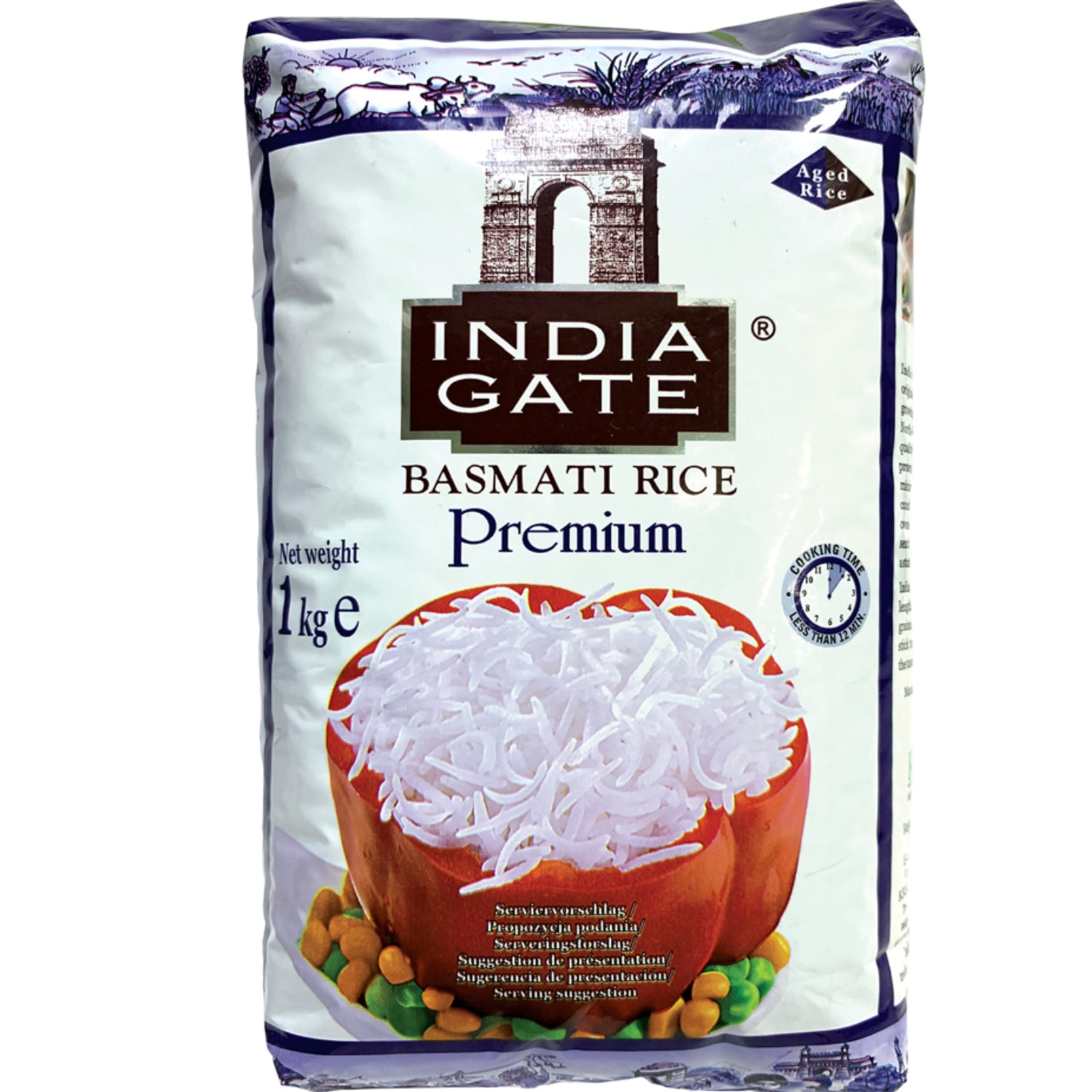 INDIA GATE Premium Basmati Reis – Feiner, aromatischer Langkornreis aus Indien, feines Langkorn (1 x 1 kg) 1-Pack Premium 1 KG Angebot bei HelloDeals