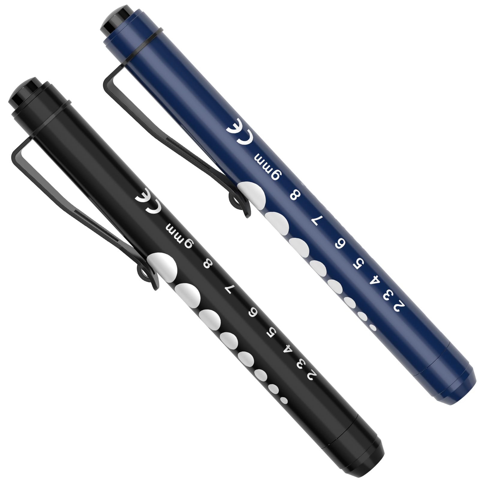 Diagnostikleuchte Pupillenleuchte, RISEMART 2 Stück Wiederverwendbare LED Stiftlampe mit Taschenclip alsr Krankenschwestern Ärzte Schüler Stiftlicht(Dunkelblau und schwarz) Angebot bei HelloDeals