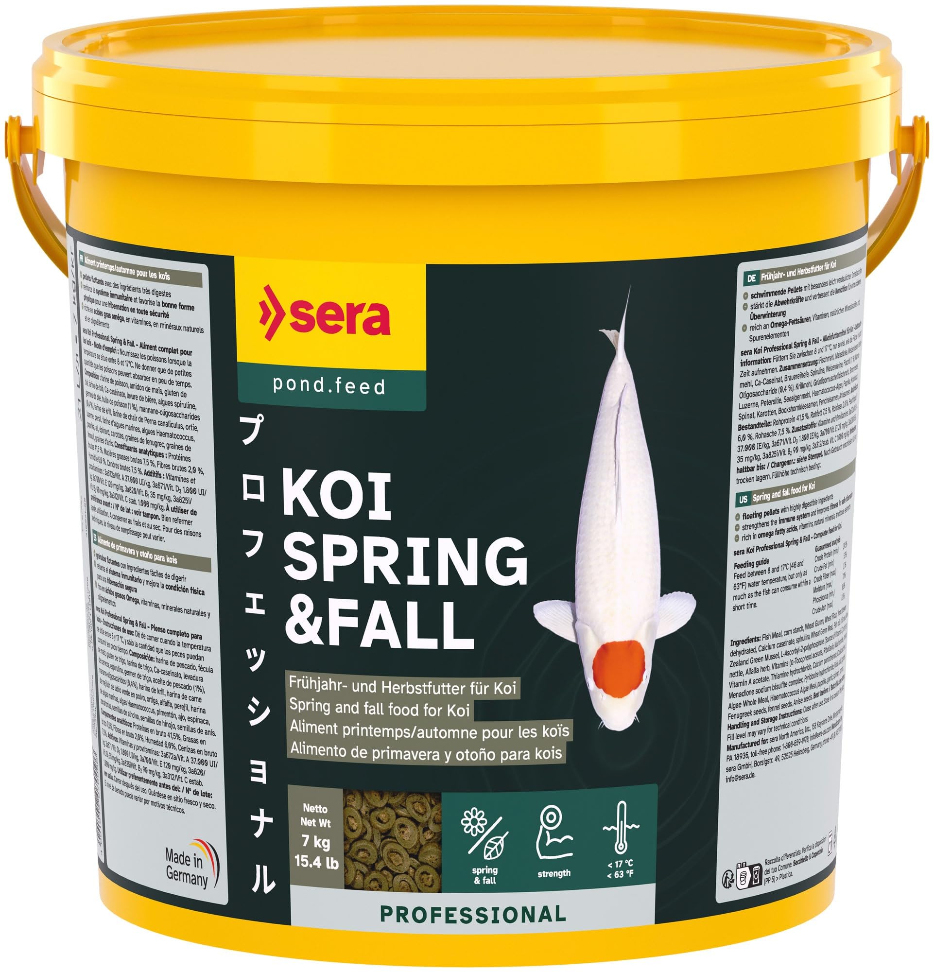 sera Koi Futter Professional Spring & Fall | Koifutter 7 kg (21 l) | leicht verdaulich unter 17°C | stärkt Immunsystem | Co-Extrusion Verfahren | Krankheitsvorbeugung | optimale Winter-Vorbereitung 7 kg (1er Pack) Angebot bei HelloDeals