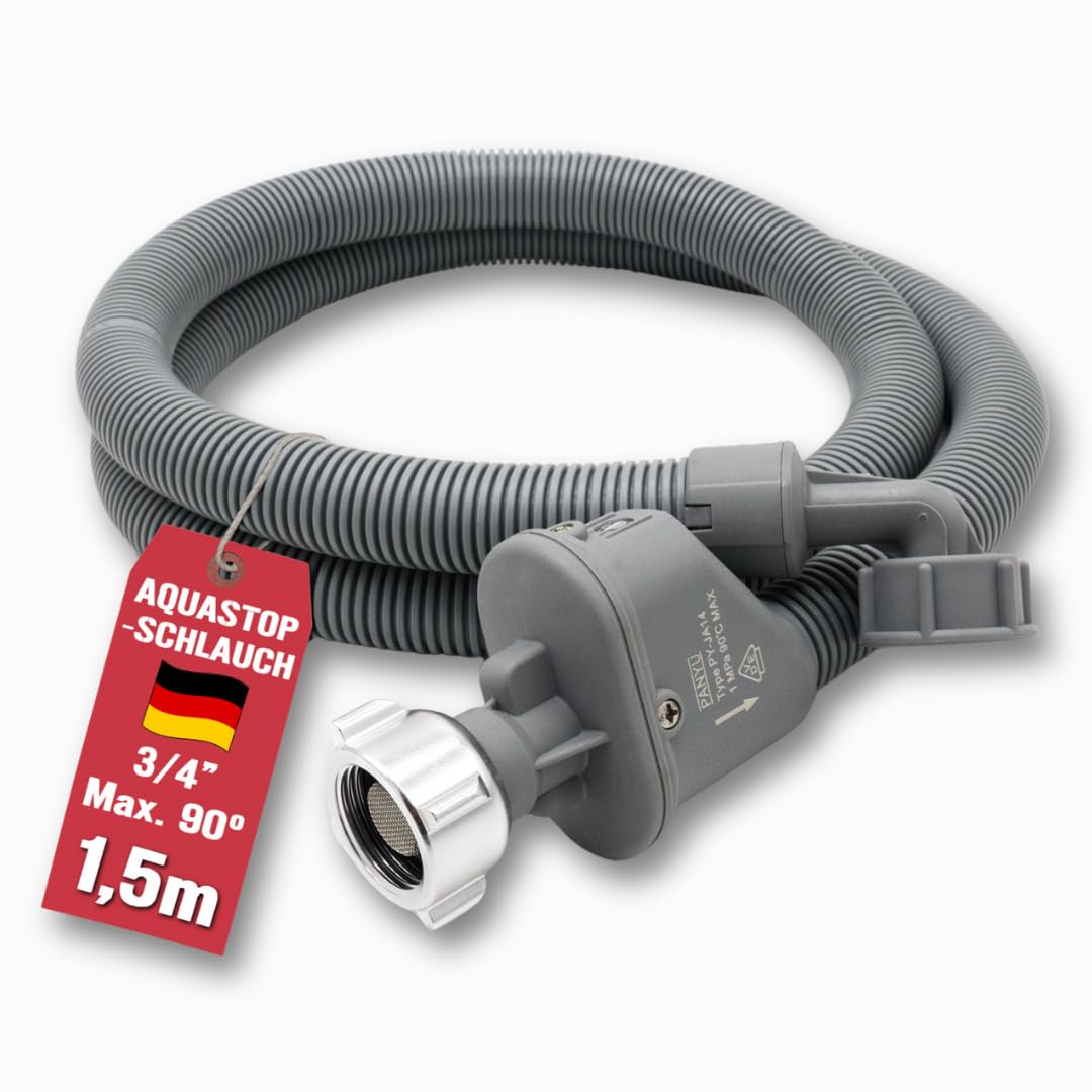 ELECTROHOGAR Aquastop Schlauch Waschmaschine und Spülmaschine, 1,5M | VDE Geprüfte - Deutsches Zertifikat | Zulaufschlauch Wasserstop Waschmaschine Und Geschirrspüler, PVC Material, 3/4 Zoll Anschluss Angebot bei HelloDeals