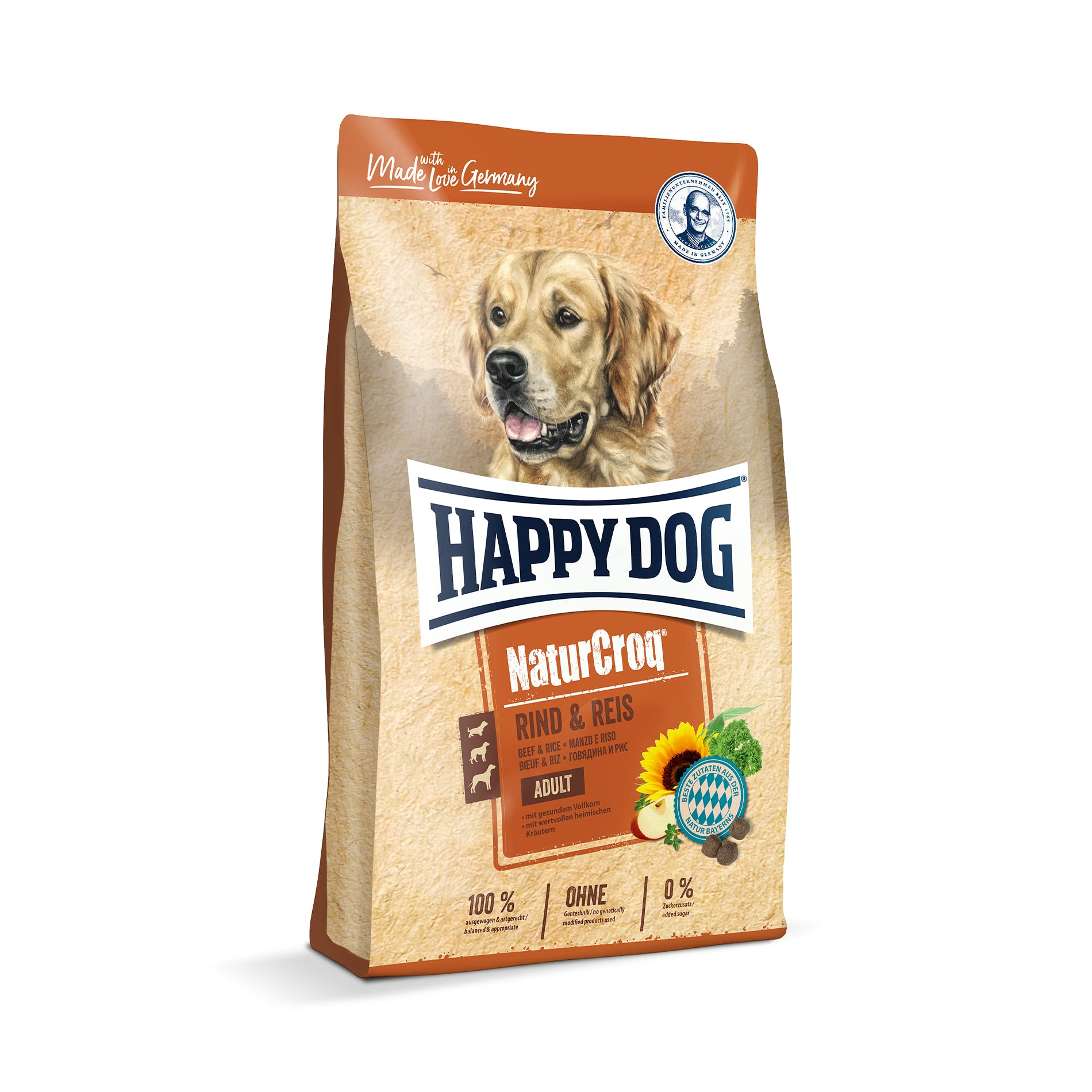 Happy Dog 60517 – NaturCroq Rind & Reis – Trockenfutter mit heimischen Kräutern für ausgewachsene Hunde – 15 kg Inhalt Rind & Reis 15 kg (1er Pack) Angebot bei HelloDeals