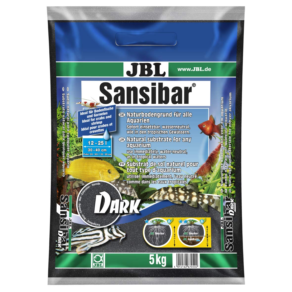 JBL Sansibar Dark 67050, Bodengrund Dunkel für Süßwasser-Aquarien, 5 kg, Fisch Dunkel 5 kg (1er Pack) Angebot bei HelloDeals