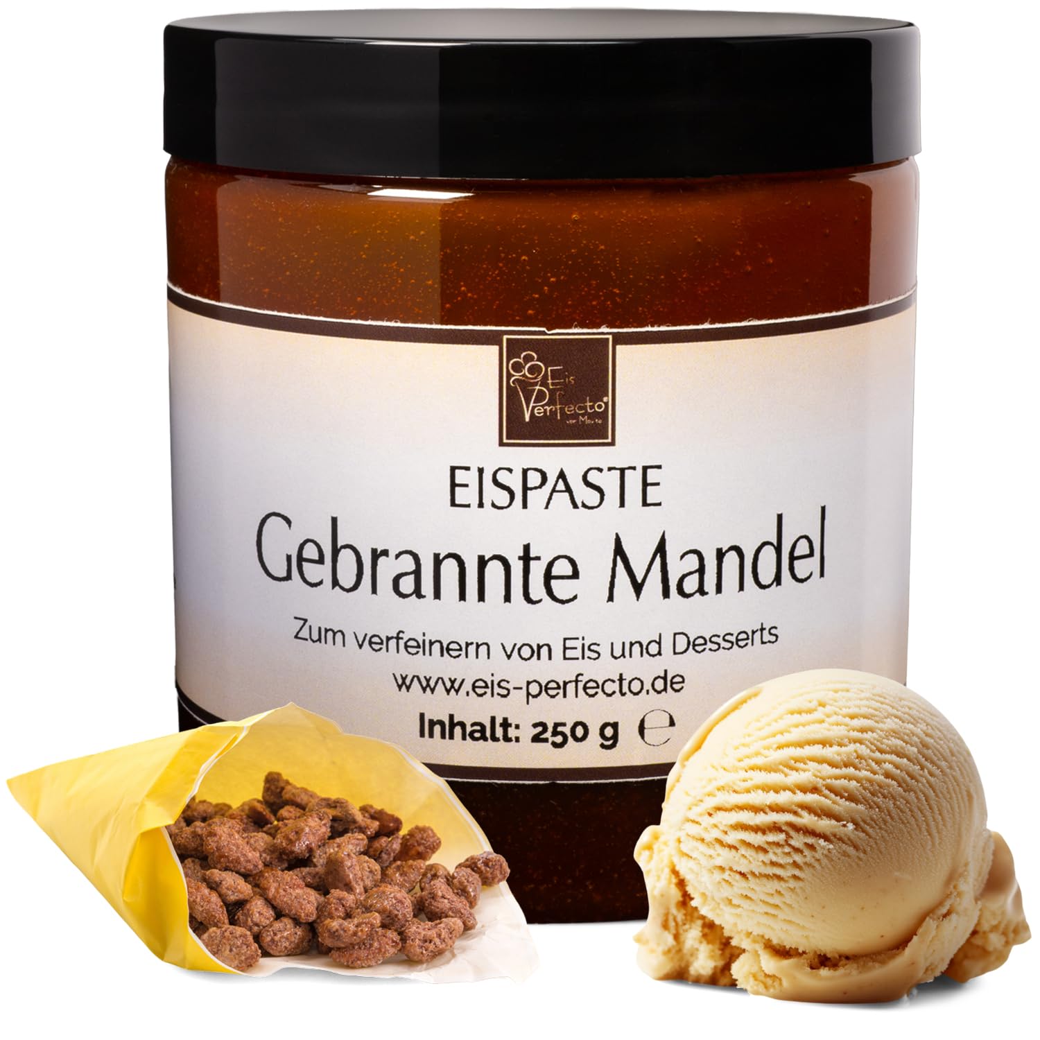 Gebrannte Mandeln Eispaste Variegatos Eis Desserts Pralinen Zum Verfeinern von lecker Eis Getränke Kuchen Kekse Tortencremes Eiscremes Inhalt 250 g Angebot bei HelloDeals