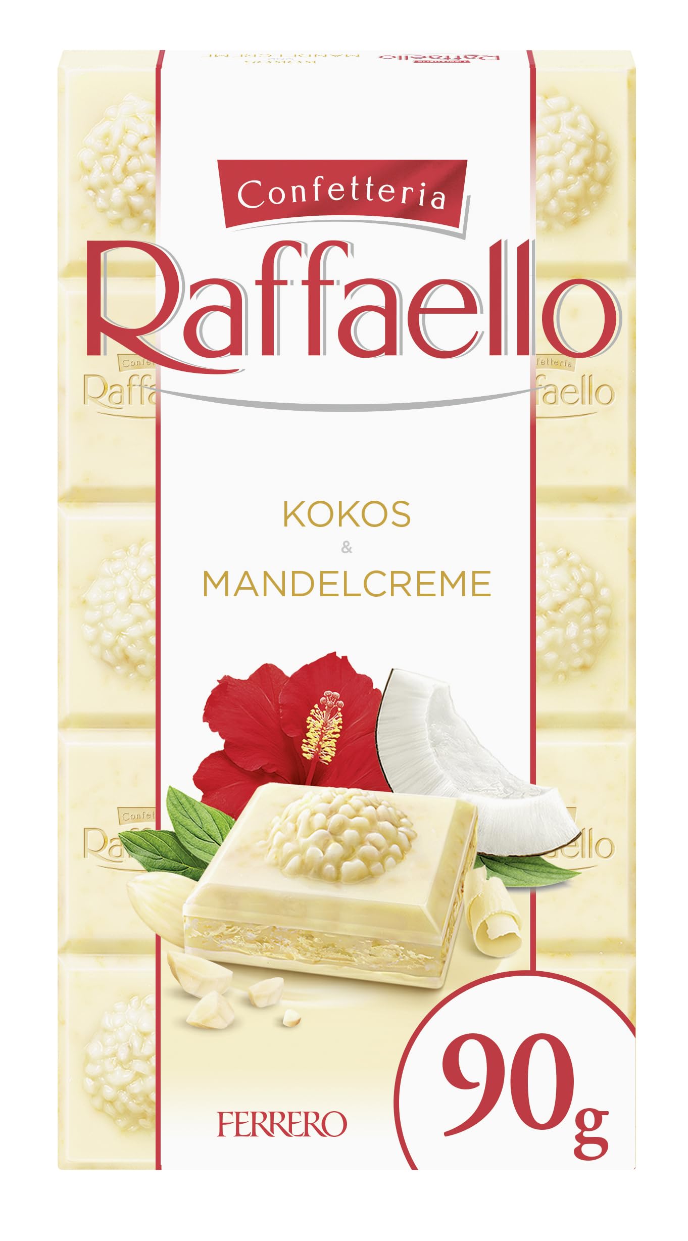 Ferrero Raffaello Tafel – Weiße Schokolade mit Kokos- und Mandelcreme – 1 x 90 g Schokoladentafel 90 g (Pack of 1) Angebot bei HelloDeals