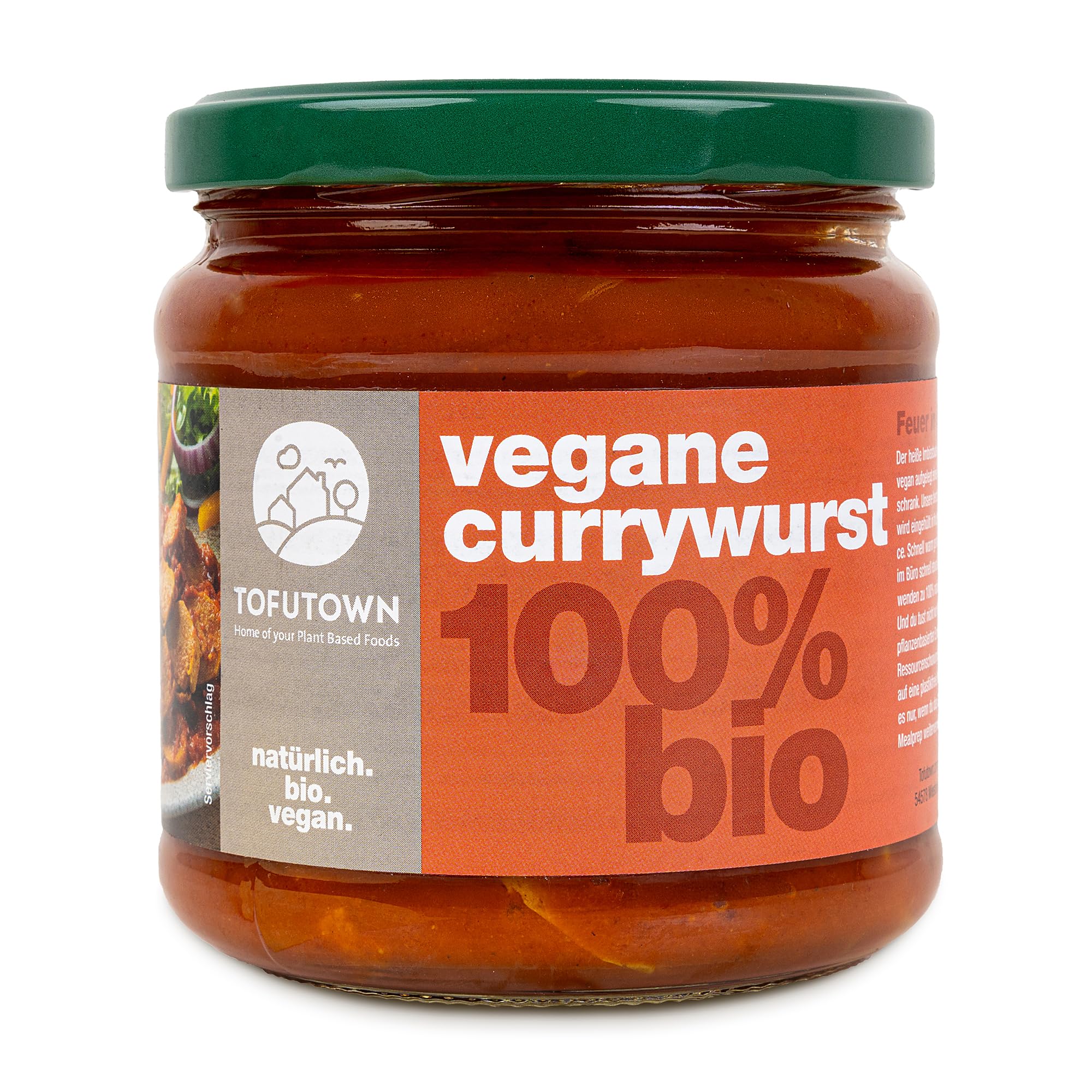 TofuTown Vegane Currywurst im Glas 6x350g – Geschmack wie das Original, perfekt gewürzt, nachhaltig & ohne künstliche Zusätze – Hochwertiger Fleischersatz aus natürlichen Zutaten Angebot bei HelloDeals