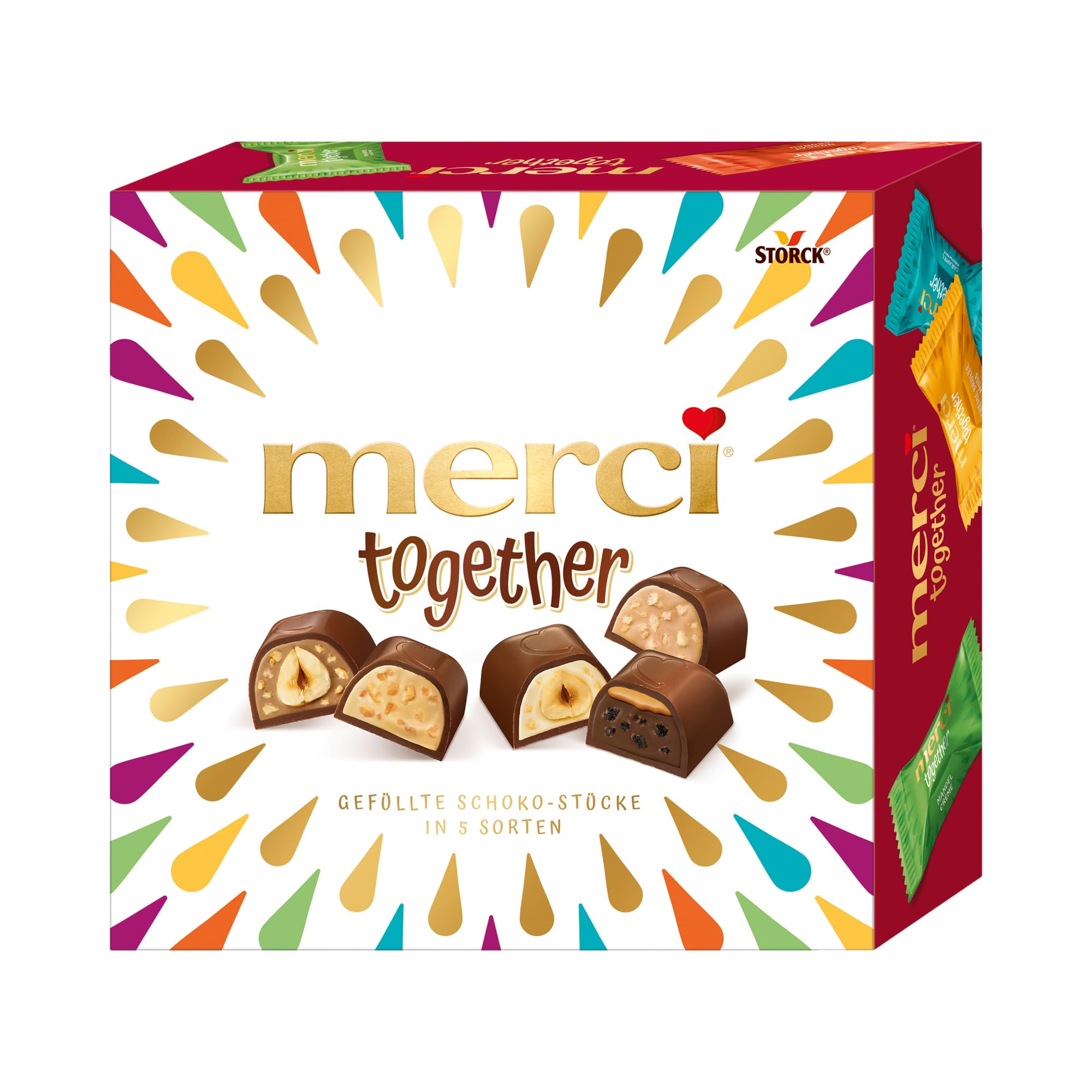 merci together – 1 x 175g – Mischung von gefüllten Edel-Vollmilchschokoladen-Pralinen merci together 1 x 175g Angebot bei HelloDeals