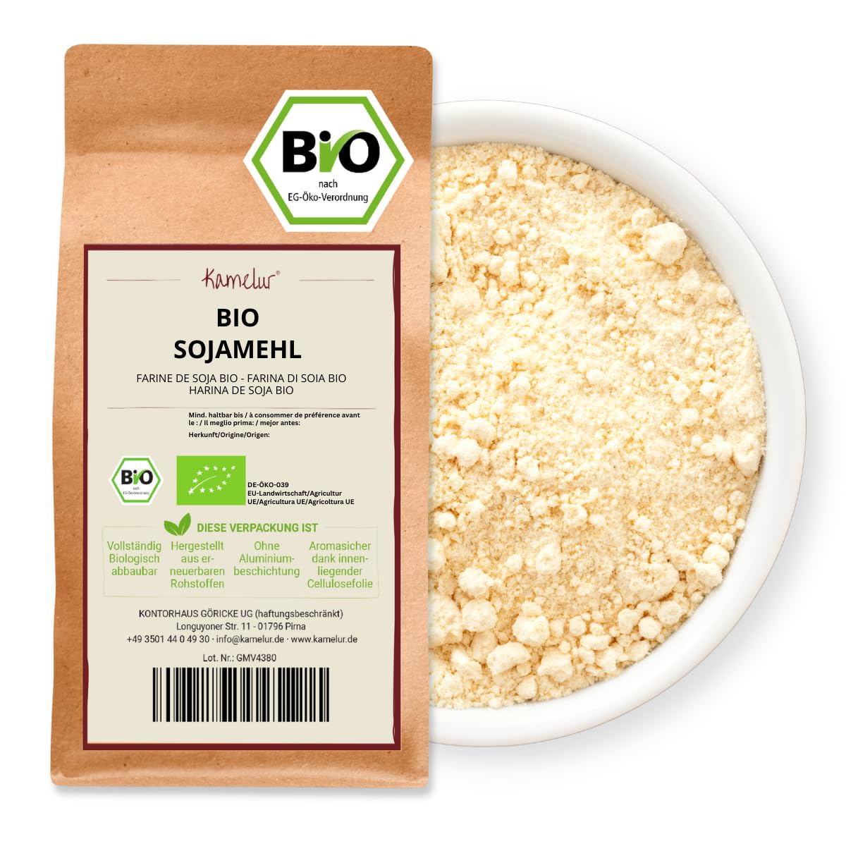 Kamelur 2,5kg BIO Sojamehl, Soja Mehl BIO ohne Zusätze 2.5 kg (1er Pack) Angebot bei HelloDeals