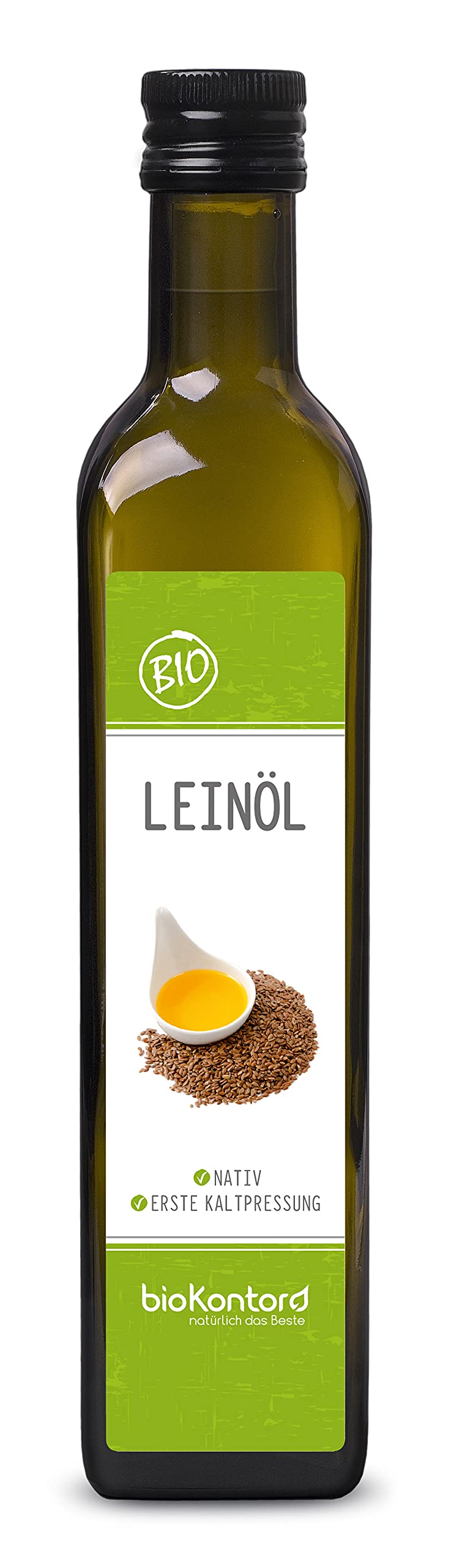 Leinöl BIO 500ml I nativ und kaltgepresst I enthält mehrfach ungesättigte Fettsäuren I mühlenfrisch vom Hersteller bioKontor Angebot bei HelloDeals