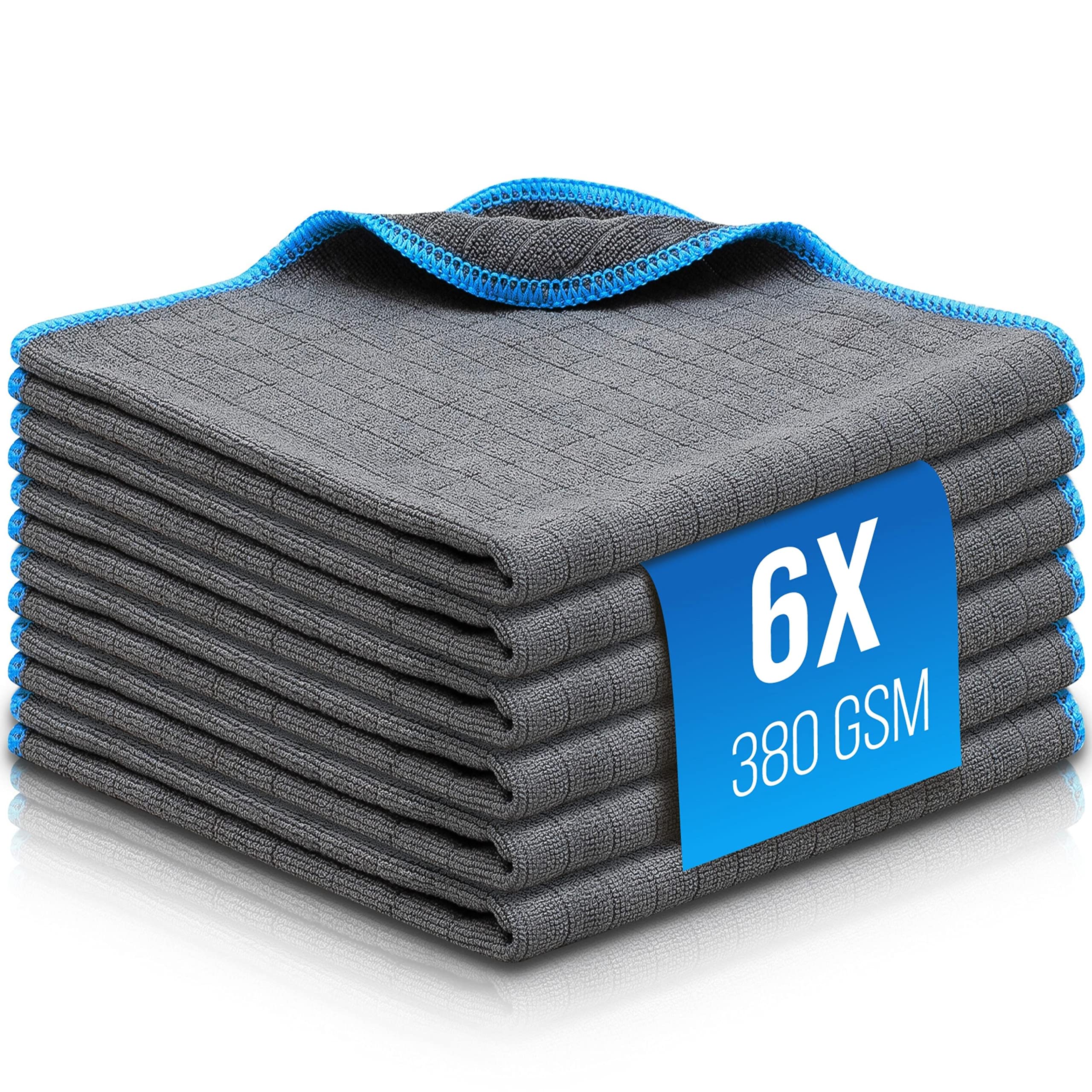 Filzada® 6X Lackschonende Mikrofasertücher Auto mit 380 GSM - extrem weich und saugstark - fusselfreie Poliertücher - Für Motorrad - Autopflege 40 x 40 cm 6x Curved Angebot bei HelloDeals