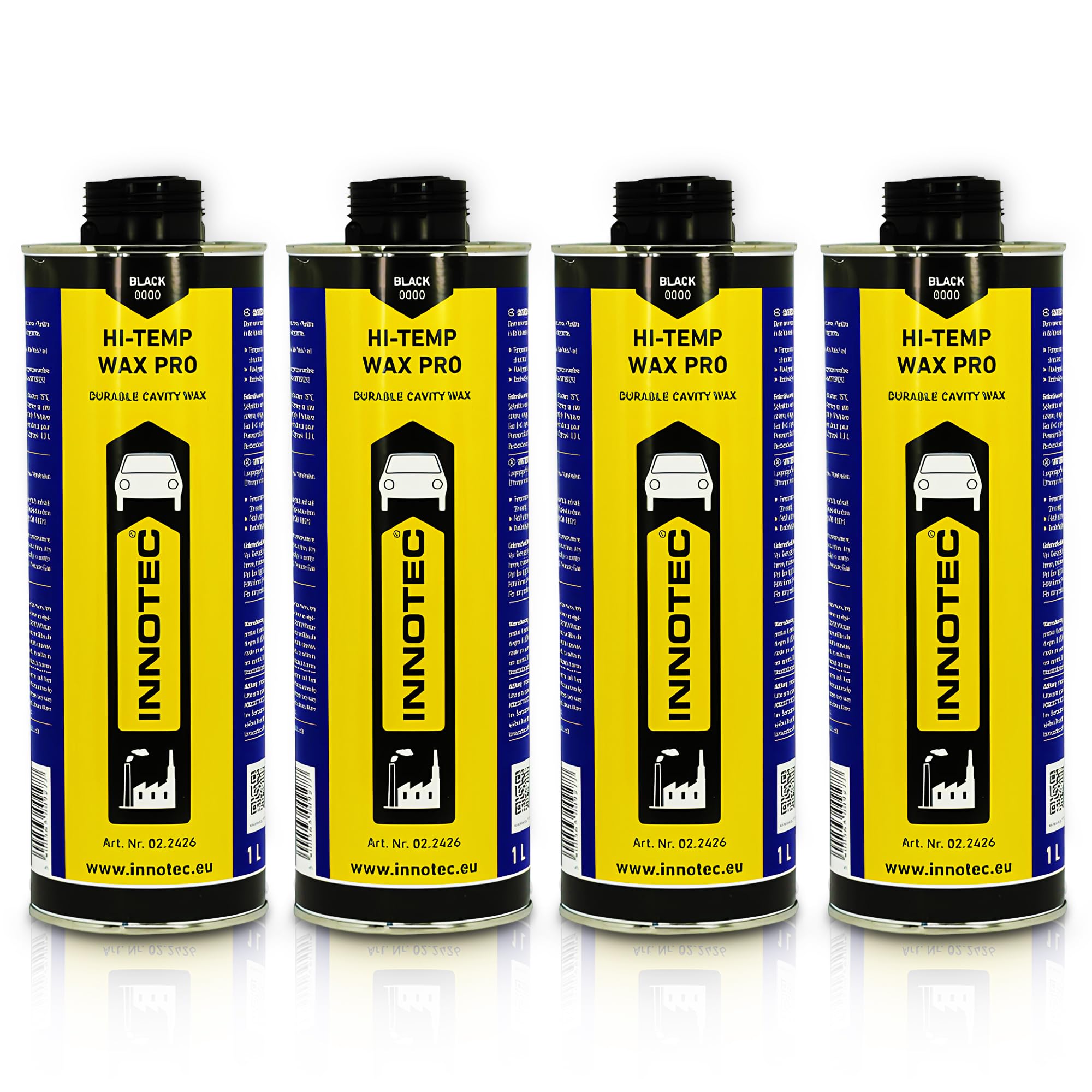 4 Stück Innotec Hi-Temp Wax Dry Schwarz - Next Level Konservierung für Automotive & Industrie - Idealer Unterbodenschutz und Hohlraumkonservierung - Rostschutzmittel für Fahrzeuge - 1 Liter Dose Angebot bei HelloDeals