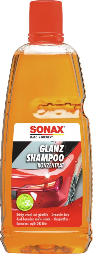 SONAX GlanzShampoo Konzentrat (1 Liter) durchdringt und löstr Schmutz gründlich, ohne Angreifen der Wachs-Schutzschicht | Art-Nr. 03143000 GlanzShampoo Konzentrat (1 Liter) 1 l (1er Pack) Angebot bei HelloDeals
