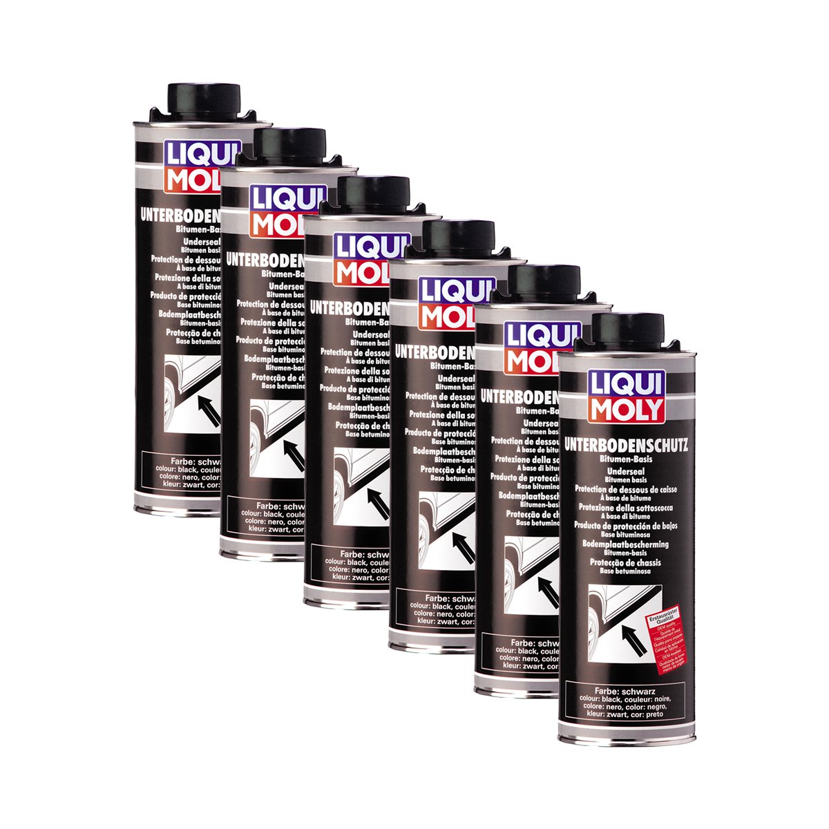 6X LIQUI Moly 6112 Unterbodenschutz Bitumen schwarz Dose Unterboden-Schutz 1L Angebot bei HelloDeals