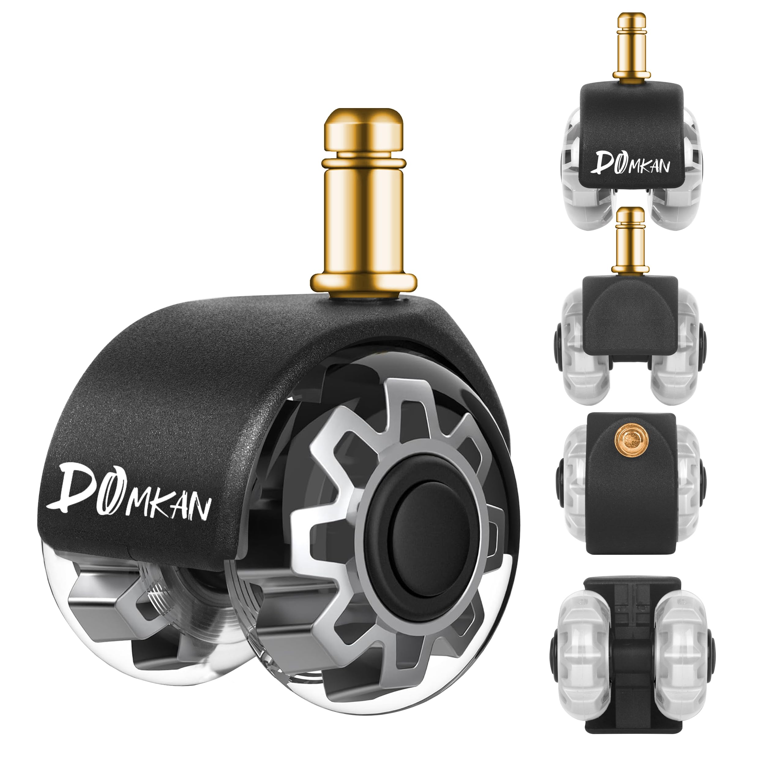 Domkan Bürostuhl Rollen 10mm x 22 mm, 5er Set Rollen für Bürostühle,Leise und Weiche für Teppich, Parkettböden, Hartböden und Fliesen Nur kompatibel mit 1KEA 10*22mm Angebot bei HelloDeals